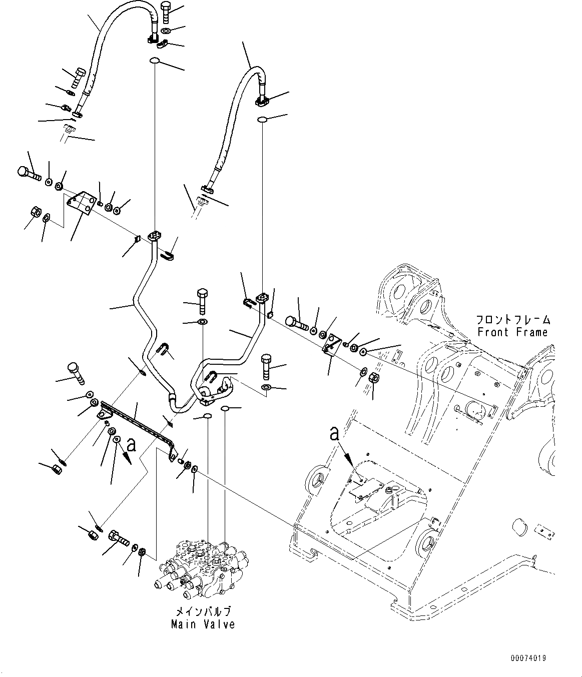 Схема запчастей Komatsu WA320-6 - ГИДРОЛИНИЯ, ТРУБЫ (№79-) ГИДРОЛИНИЯ, ДЛЯ 3-Х СЕКЦИОНН. КЛАПАН ARRANGEMENT, С ЭКСТРЕНН. УПРАВЛ.
