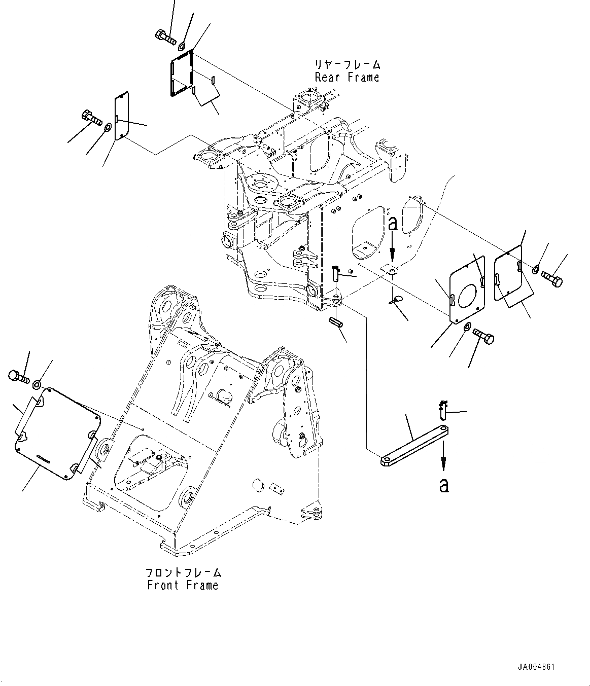 Схема запчастей Komatsu WA320-6 - СОЧЛ. СОЕД. БЛОКИР. BAR И РАМА COVER, (№78-) СОЧЛ. СОЕД. БЛОКИР. BAR И РАМА COVER, ДЛЯ СТРАН ЕС NOISE REGURATION