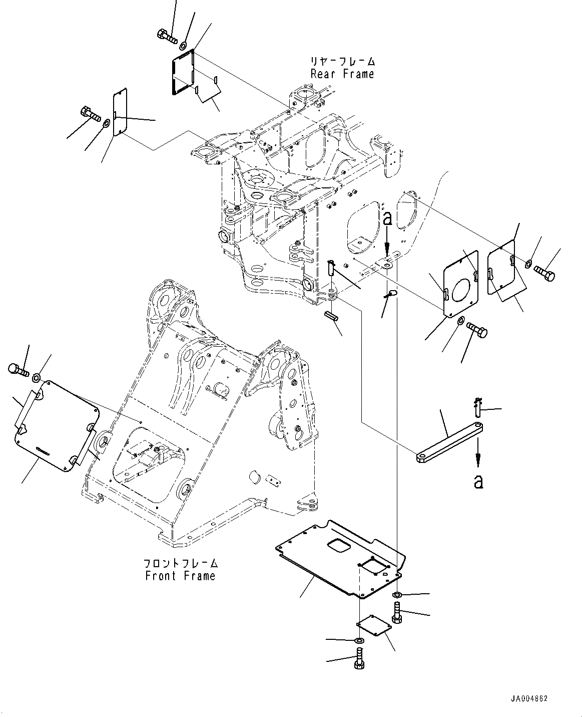 Схема запчастей Komatsu WA320-6 - СОЧЛ. СОЕД. БЛОКИР. BAR И РАМА COVER, (№78-) СОЧЛ. СОЕД. БЛОКИР. BAR И РАМА COVER, ДЛЯ СТРАН ЕС NOISE REGURATION, С POWERTRAIN ЧАСТИ КОРПУСА