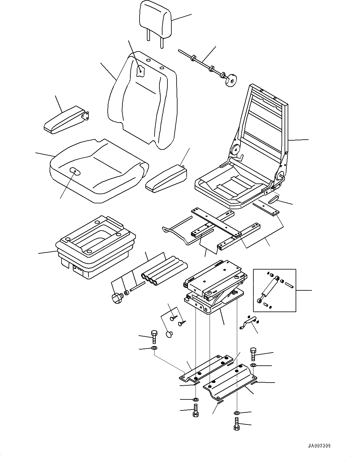 Схема запчастей Komatsu WA320-6 - СИДЕНЬЕ ОПЕРАТОРА, СИДЕНЬЕ ОПЕРАТОРА КОМПОНЕНТЫ (№79-) СИДЕНЬЕ ОПЕРАТОРА, С ВОЗД. ПОДВЕСКОЙ, С ОТКИДН. СПИНКОЙ