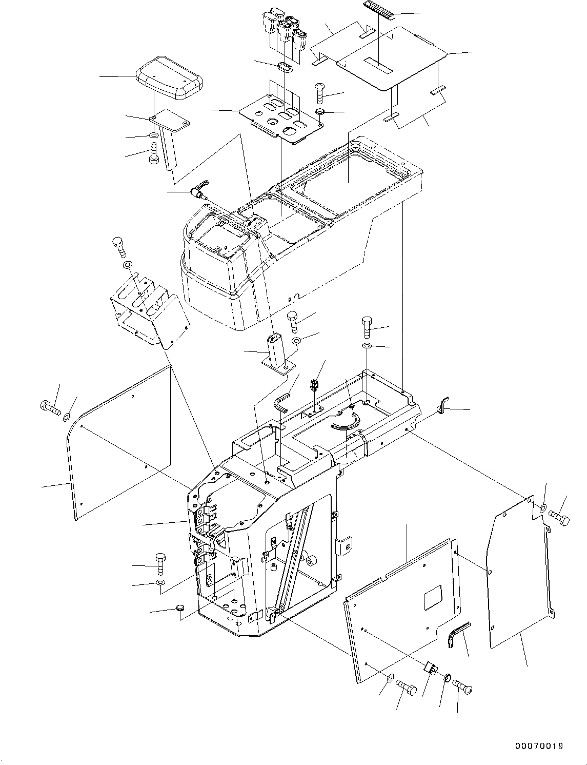 Схема запчастей Komatsu WA320-6 - КОНСОЛЬ, КОНСОЛЬН. БЛОК (№79-) КОНСОЛЬ, С -РЫЧАГ УПРАВЛЕНИЕ ПОГРУЗКОЙ
