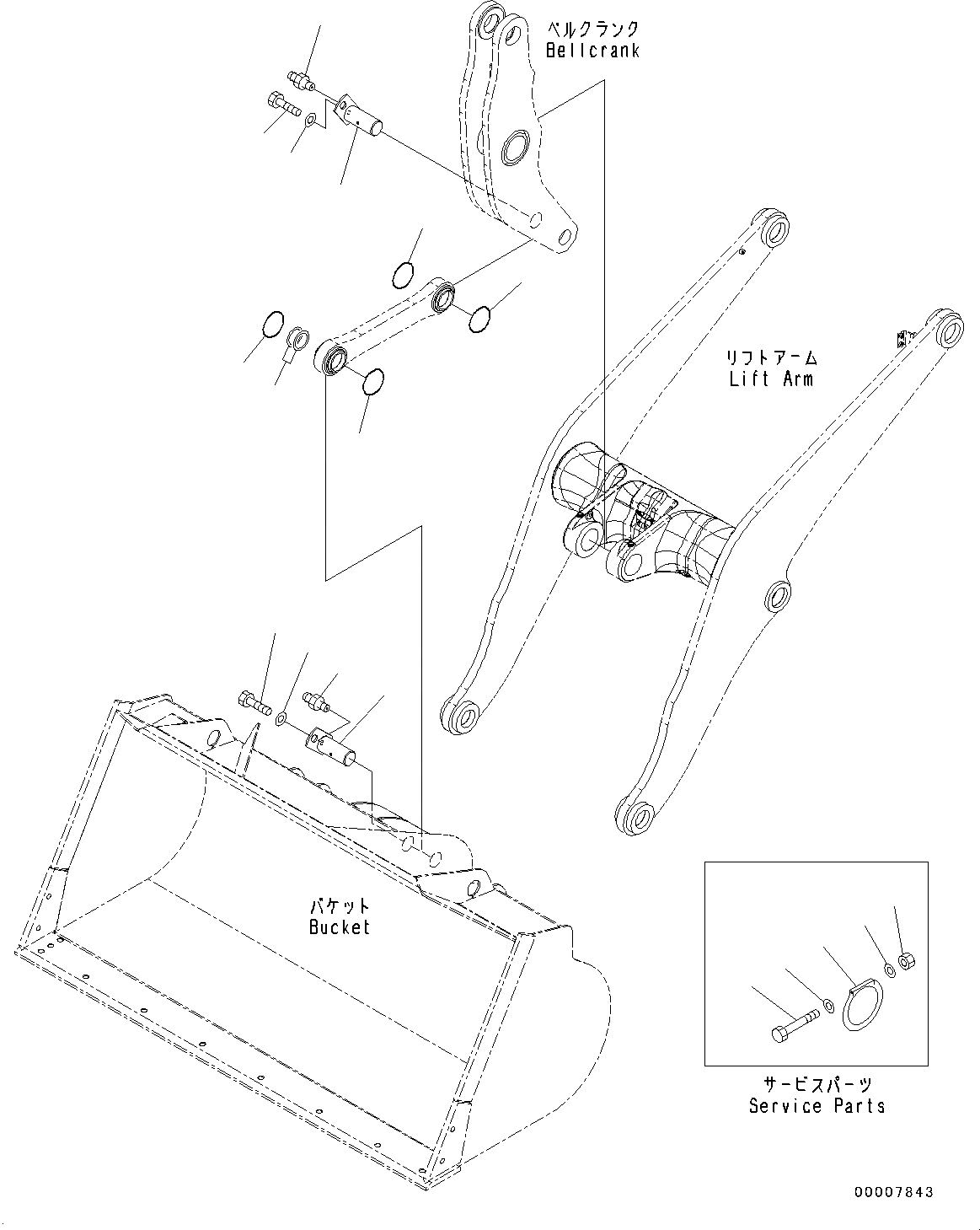 Схема запчастей Komatsu WA320-6 - РУКОЯТЬ И BELL CRANK, ЭЛЕМЕНТЫ КРЕПЛЕНИЯ (№79-797) РУКОЯТЬ И BELL CRANK, ДЛЯ 2-Х СЕКЦИОНН. КЛАПАН ARRANGEMENT