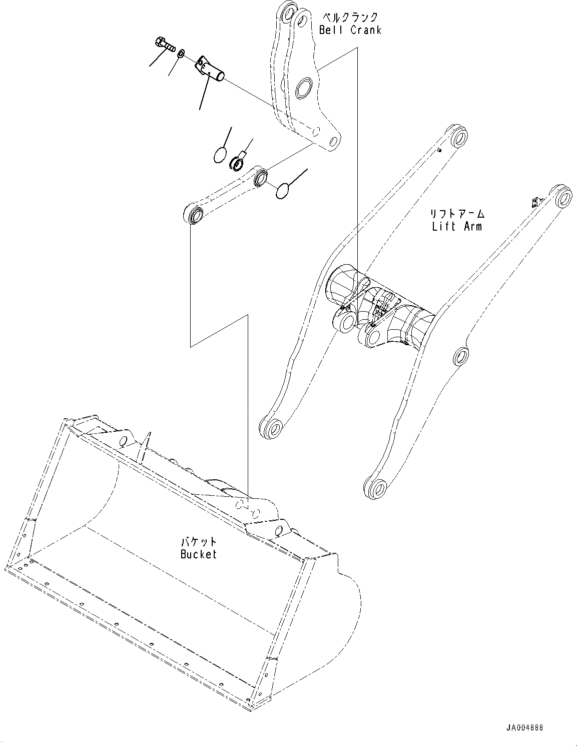 Схема запчастей Komatsu WA320-6 - РУКОЯТЬ И BELL CRANK, ПАЛЕЦ (№798-) РУКОЯТЬ И BELL CRANK, ДЛЯ 2-Х СЕКЦИОНН. УПРАВЛЯЮЩ. КЛАПАН