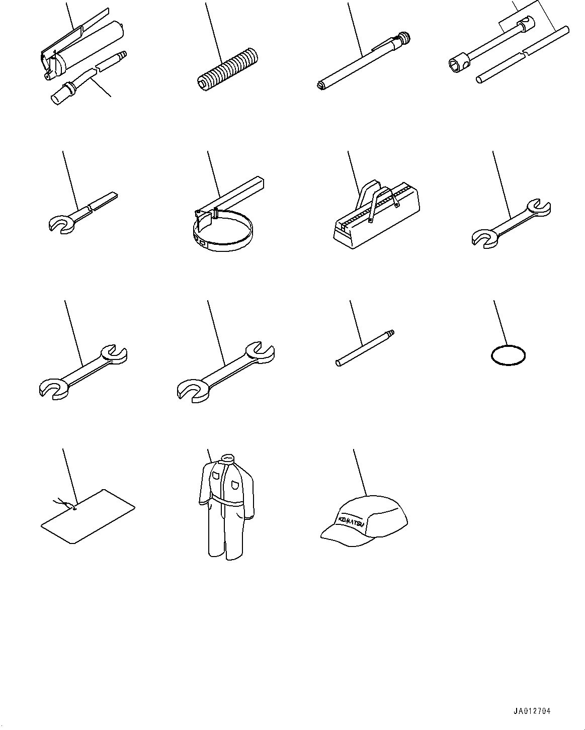 Схема запчастей Komatsu WA320-6 - ОСНОВН. ИНСТРУМЕНТ SET, КЕПКА И КОМБИНЕЗОН (№7799-) ОСНОВН. ИНСТРУМЕНТ SET, КЕПКА И КОМБИНЕЗОН, С БОЛЬШ. SIZED КЕПКА И КОМБИНЕЗОН