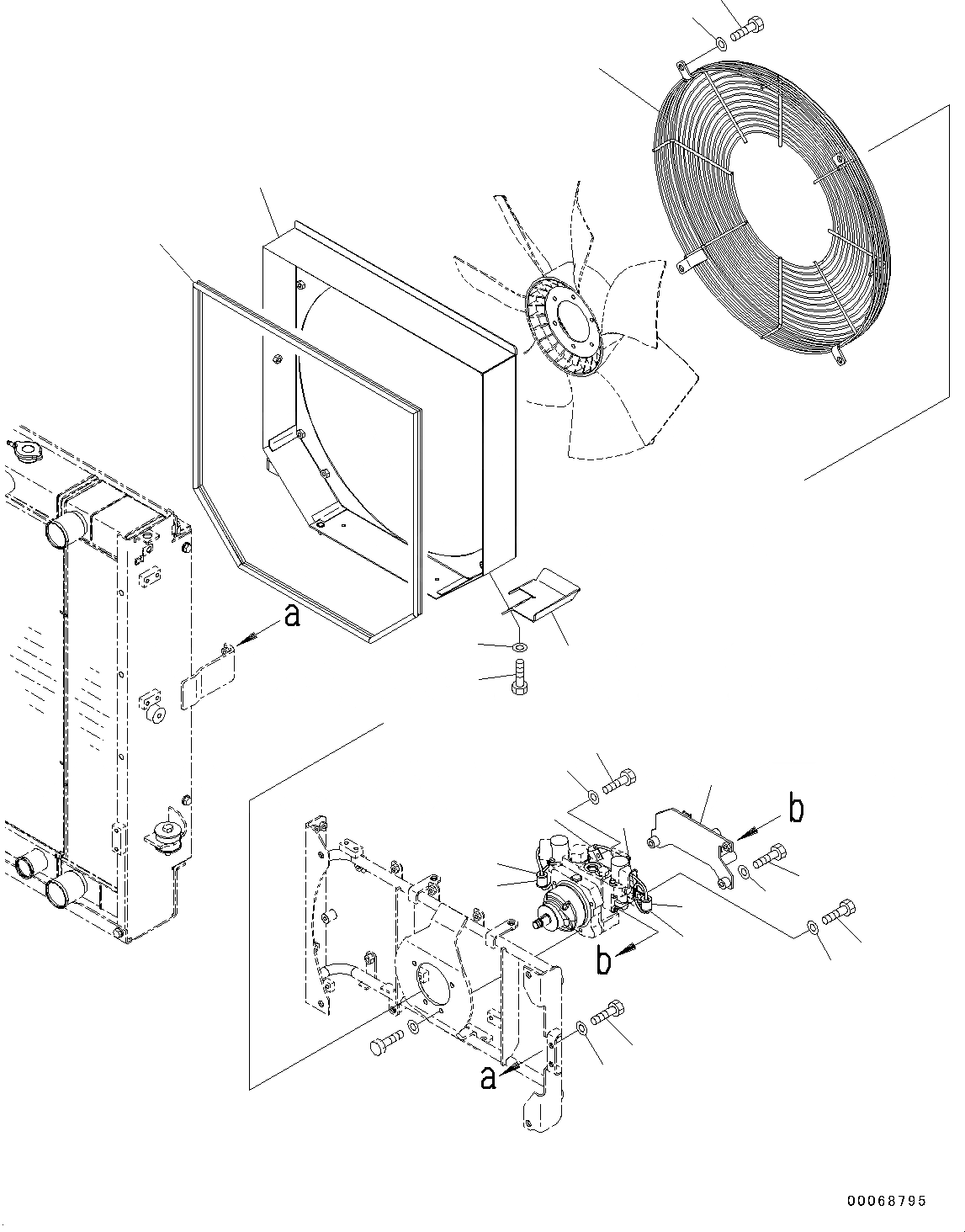 Схема запчастей Komatsu WA320-6 - РАДИАТОР, ЗАЩИТА ВЕНТИЛЯТОРА (№79-) РАДИАТОР, С КОНДИЦИОНЕРОМ