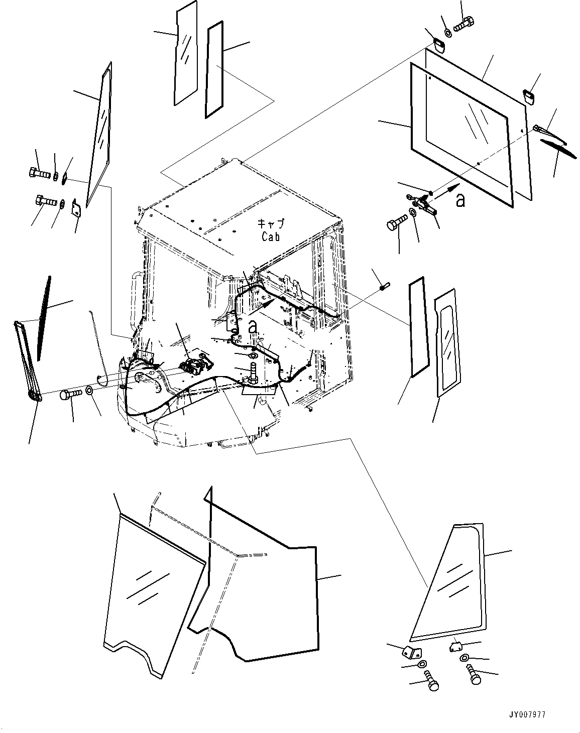 Схема запчастей Komatsu WA320-6 - КАБИНА ROPS И ОСНОВН. КОНСТРУКЦИЯ ГРУППА, СТЕКЛА ОКНА И ДВОРНИКИS (№79-) КАБИНА ROPS И ОСНОВН. КОНСТРУКЦИЯ ГРУППА, С ОБОГРЕВ-ЛЕМ, VOLT ИСТОЧНИК ТОКА, ДЛЯ KOMTRAX, ORBCOMM ТИП