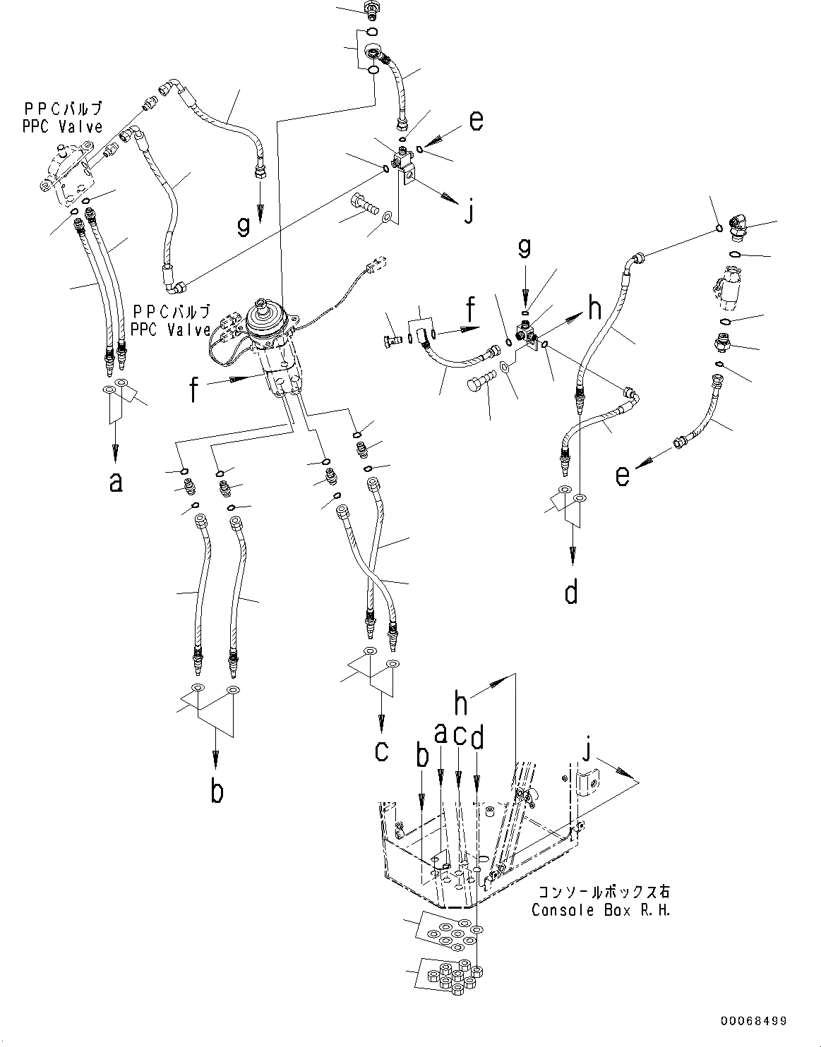 Схема запчастей Komatsu WA320-6 - КОНСОЛЬ, ШЛАНГИ (№79-) КОНСОЛЬ, С MULTI-FUNCTION MONO РЫЧАГ И -РЫЧАГ УПРАВЛ. НАВЕСН. ОБОРУД., KOMTRAX