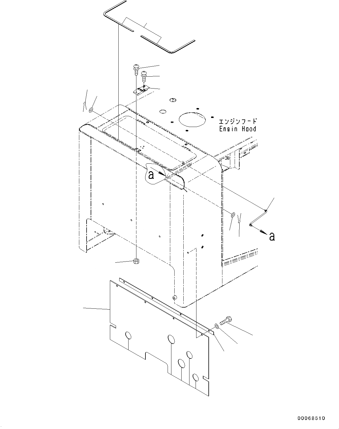 Схема запчастей Komatsu WA320-6 - КАПОТ, ОТСЕК ДВИГАТЕЛЯ(№79-) КАПОТ, ВОЗДУХООЧИСТИТЕЛЬ, С ЗАЩИТА ОТ ВАНДАЛИЗМА БЛОКИР.S, ДЛЯ НАВЕСА