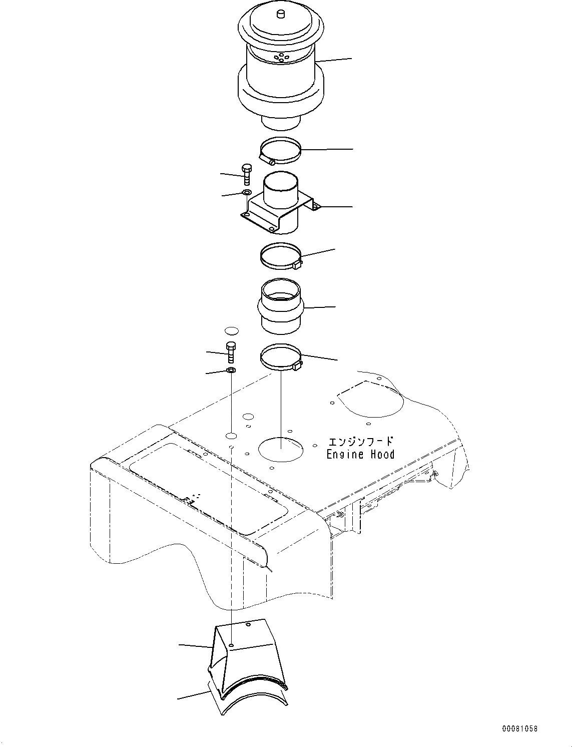 Схема запчастей Komatsu WA320-6 - КАПОТ, ПРЕФИЛЬТР (№79-) КАПОТ, ДЛЯ TURBO ТИП ПРЕФИЛЬТР, ЗАДН. КРЫЛО
