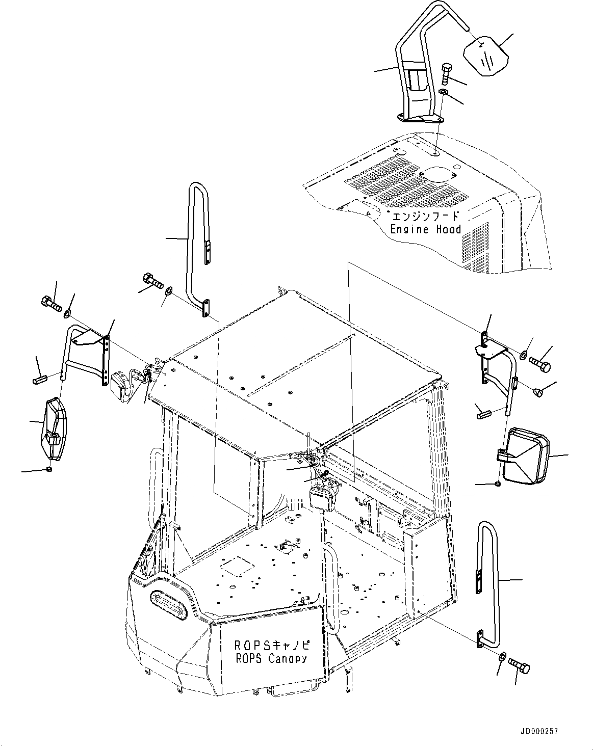 Схема запчастей Komatsu WA320-6 - ПОРУЧНИС ЗАДН. НИЖН. VIEW ЗЕРКАЛА(№79-) ПОРУЧНИС ЗАДН. НИЖН. VIEW MIRROR, ДЛЯ НАВЕСА