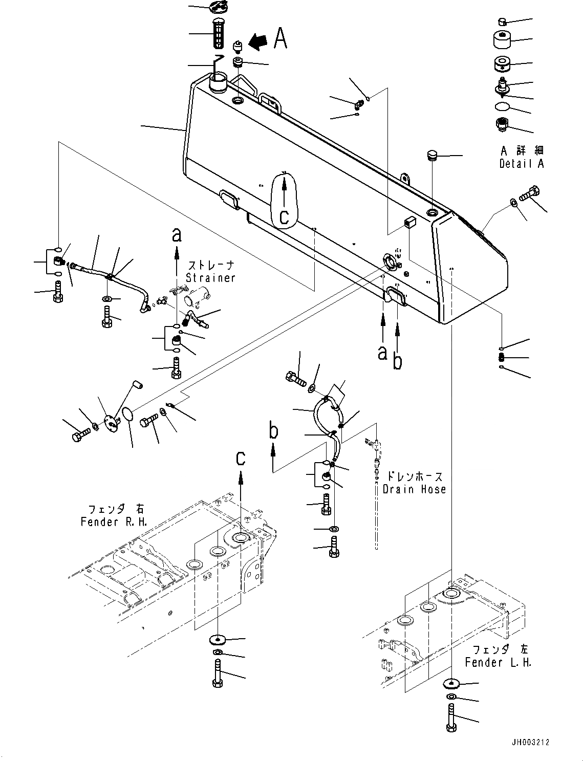 Схема запчастей Komatsu D375A-6 - ТОПЛИВН. БАК., ТОПЛИВОПРОВОД. (№-) ТОПЛИВН. БАК.