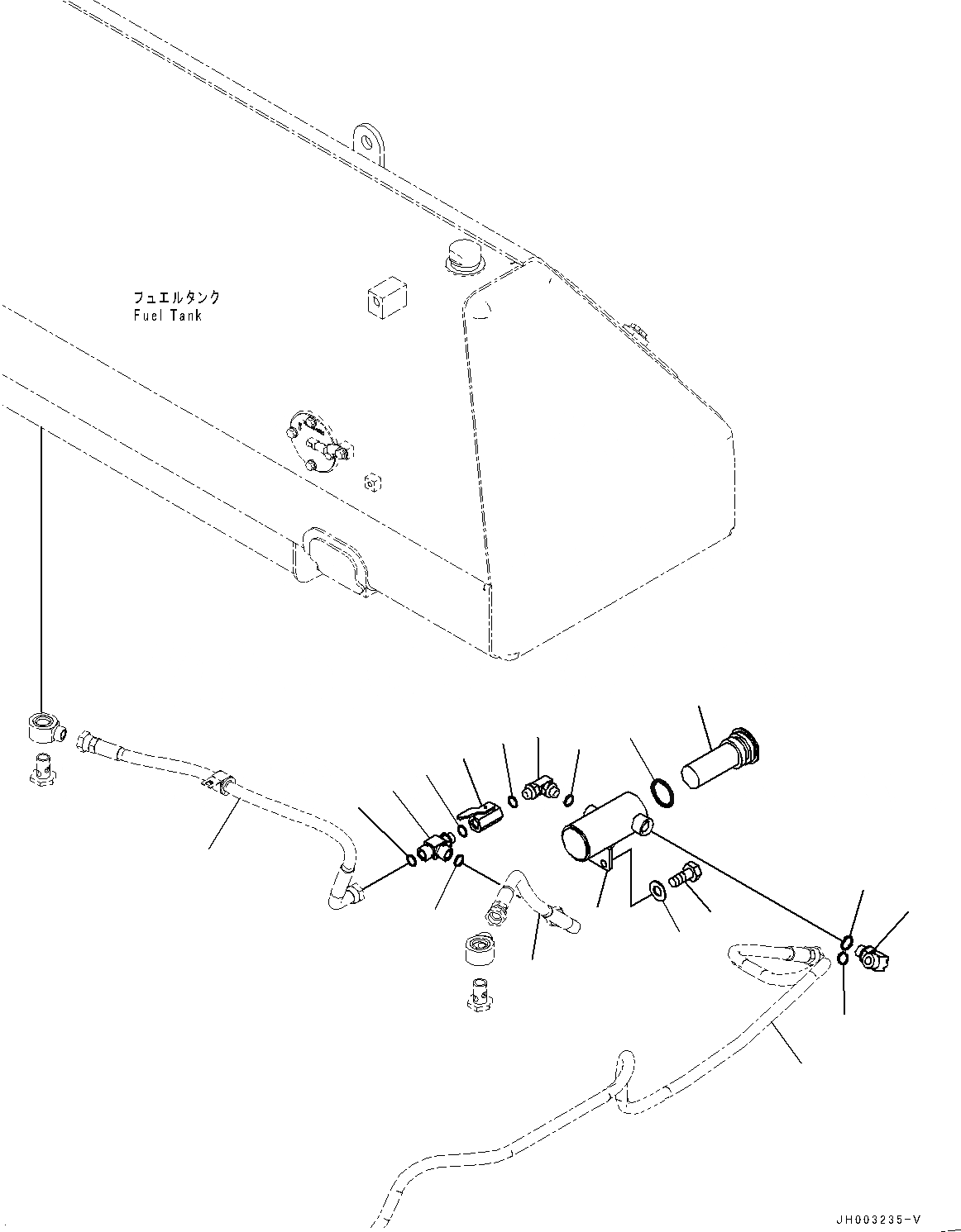 Схема запчастей Komatsu D375A-6 - ТОПЛИВН. ПОДАЮЩ. ТРУБЫ, ТОПЛИВН. ФИЛЬТР (№-) ТОПЛИВН. ПОДАЮЩ. ТРУБЫ
