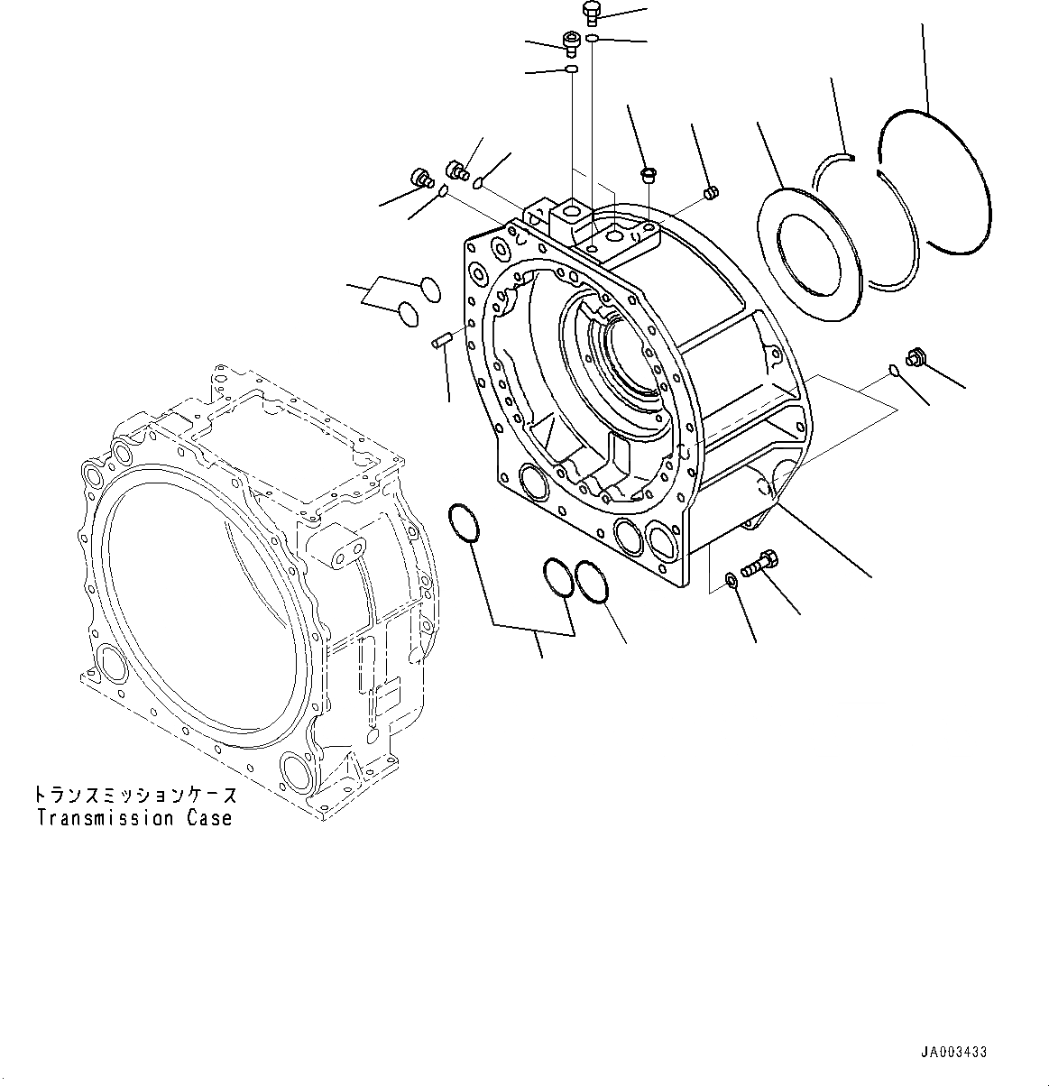 Схема запчастей Komatsu D375A-6 - СИЛОВАЯ ПЕРЕДАЧА, КОРПУС ПЕРЕДАЧИ (№-) СИЛОВАЯ ПЕРЕДАЧА, ДЛЯ MACHINE С VHMS (VHMS)