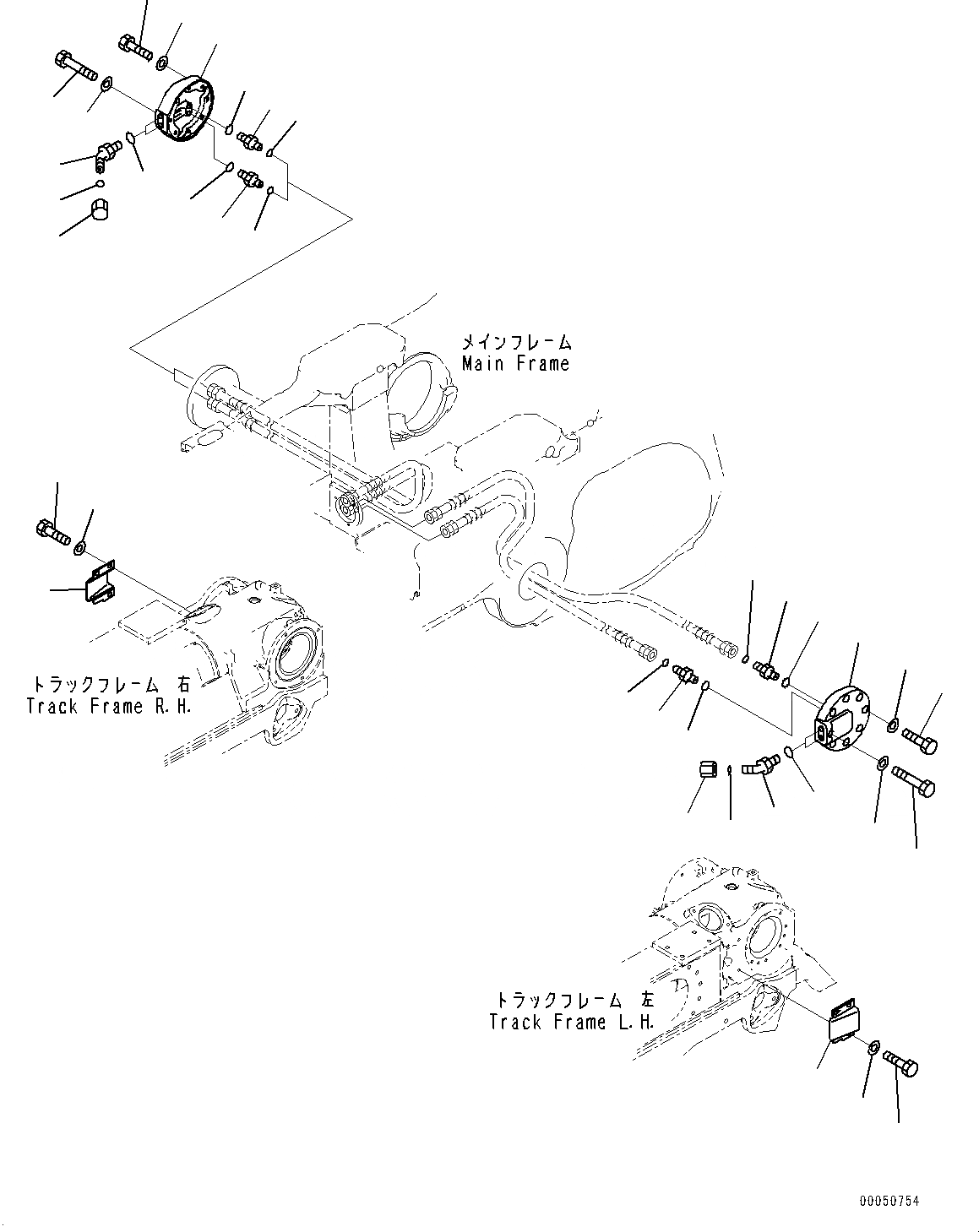 Схема запчастей Komatsu D375A-6 - DOZER ПЕРЕКОС. ОТВАЛА ТРУБЫ, ПАТРУБОК И КРЫШКА(№-) DOZER ПЕРЕКОС. ОТВАЛА ТРУБЫ, ДЛЯ ОТВАЛА С ДВОЙН. ПЕРЕКОСОМ