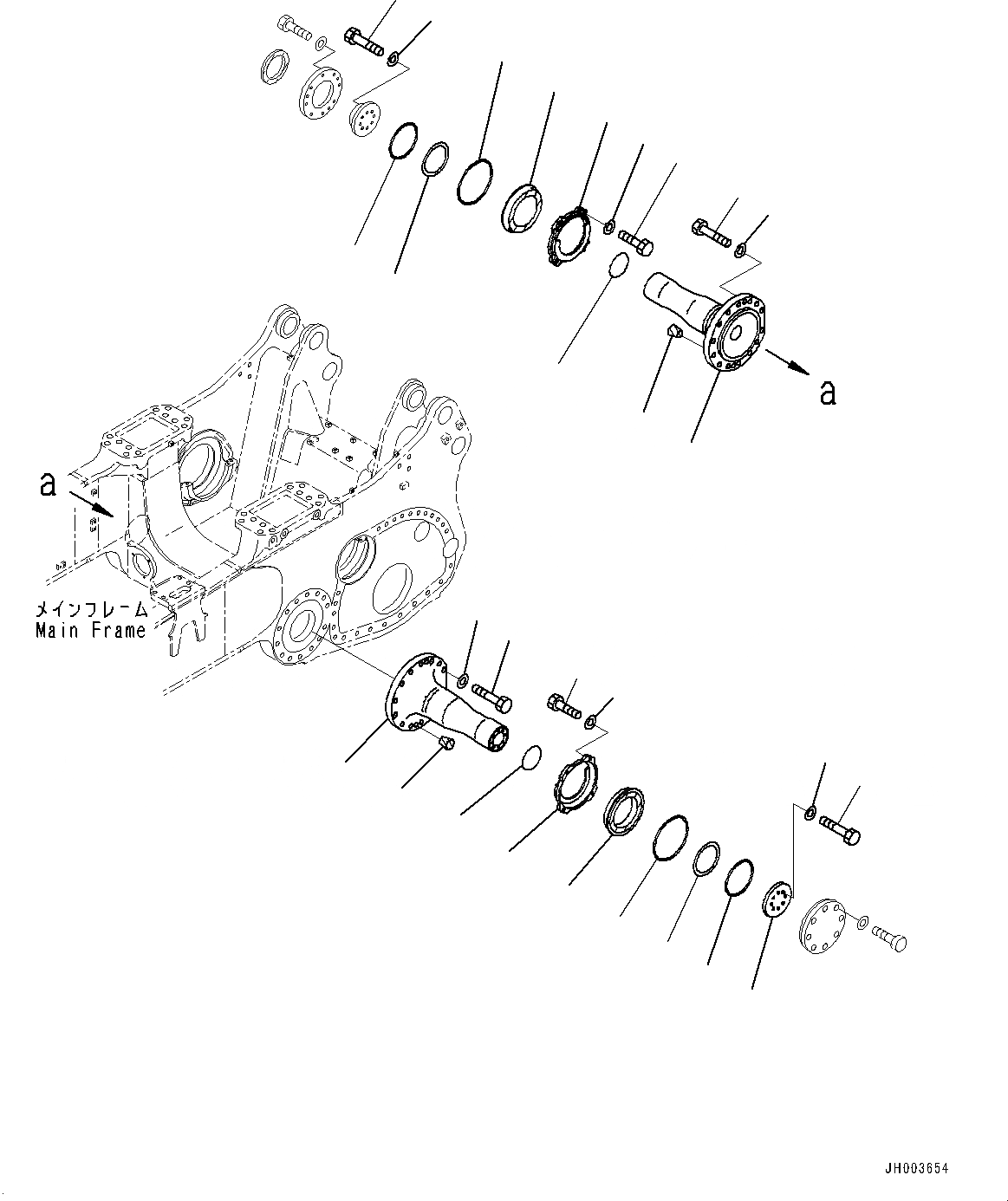 Схема запчастей Komatsu D375A-6 - БАЛКА БАЛАНСИРА И ПОВОРОТН. ШКВОРЕНЬ, ПОВОРОТН. ШКВОРЕНЬ (№-) БАЛКА БАЛАНСИРА И ПОВОРОТН. ШКВОРЕНЬ, ДЛЯ MACHINE С УДЛИНН. ГУСЕНИЧНАЯ РАМА