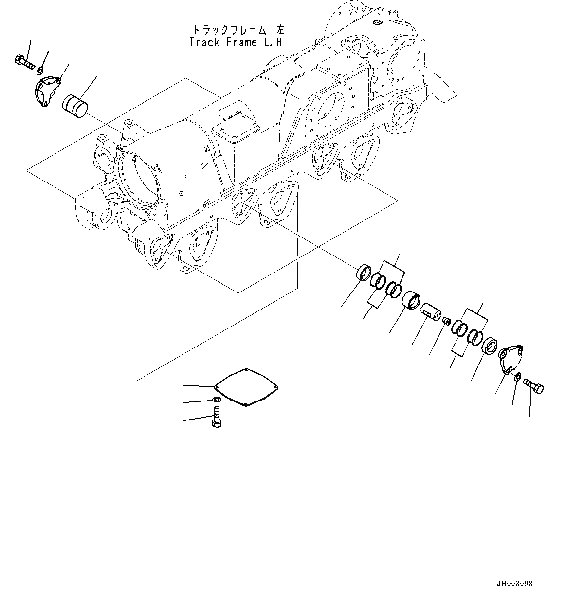 Схема запчастей Komatsu D375A-6 - ГУСЕНИЧНАЯ РАМА, CARTRIDGE ПАЛЕЦ, ЛЕВ. (№-) ГУСЕНИЧНАЯ РАМА, С ПОЛН. LENGTH ЗАЩИТА ОПОРНЫХ КАТКОВ, ДЛЯ УДЛИНН. ГУСЕНИЧНАЯ РАМА, ОТВАЛ С ДВОЙН. ПЕРЕКОСОМ