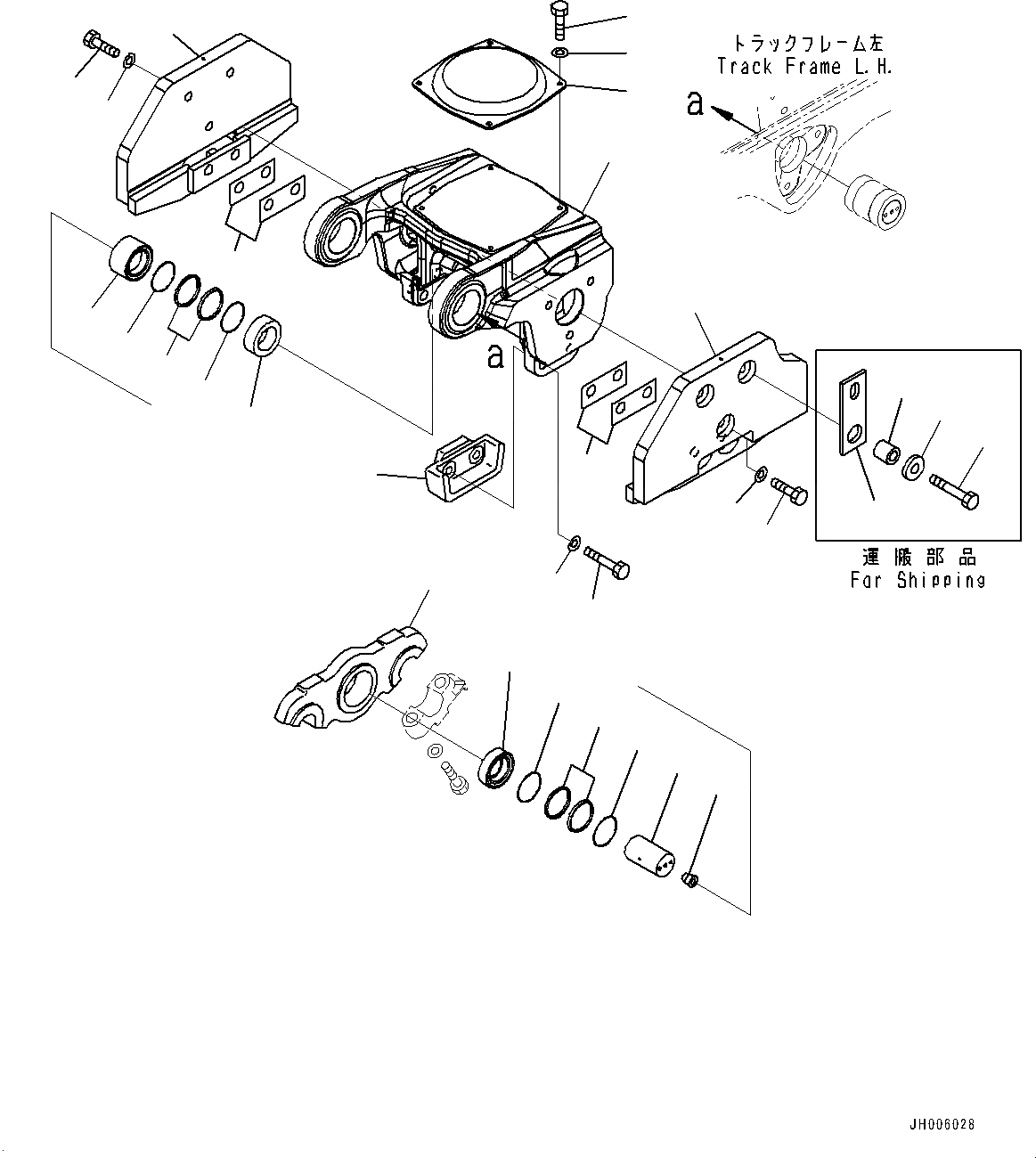 Схема запчастей Komatsu D375A-6 - ГУСЕНИЧНАЯ РАМА, ТЕЛЕЖКА, 4, ЛЕВ. (/) (№-) ГУСЕНИЧНАЯ РАМА, С ПОЛН. LENGTH ЗАЩИТА ОПОРНЫХ КАТКОВ, ДЛЯ УДЛИНН. ГУСЕНИЧНАЯ РАМА