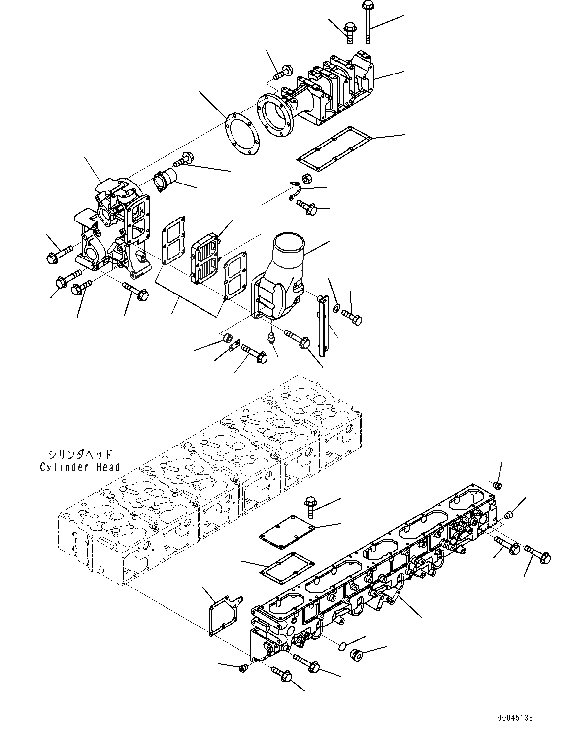 Схема запчастей Komatsu SAA6D170E-5E - ТРУБОПРОВОД ВПУСКА ВОЗДУХА, (/) (№7-) ТРУБОПРОВОД ВПУСКА ВОЗДУХА