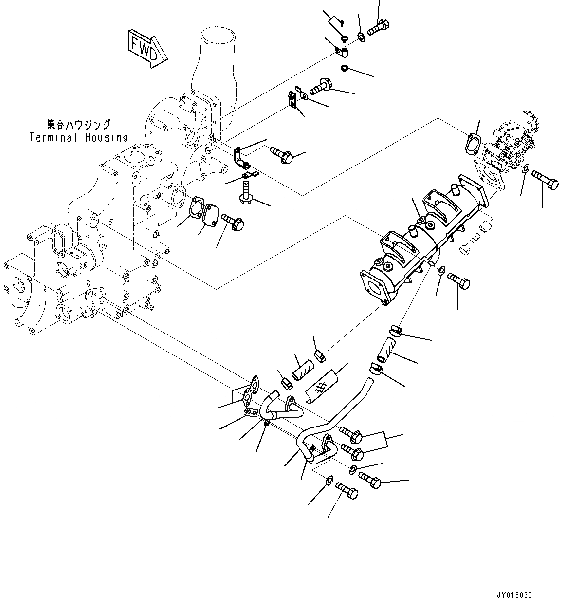 Схема запчастей Komatsu SAA6D170E-5E - ВЫПУСКН. GAS RE-CIRCULATION (EGR) КЛАПАН, EGR КЛАПАН И ОХЛАДИТЕЛЬ КРЕПЛЕНИЕ (№7-) ВЫПУСКН. GAS RE-CIRCULATION (EGR) КЛАПАН