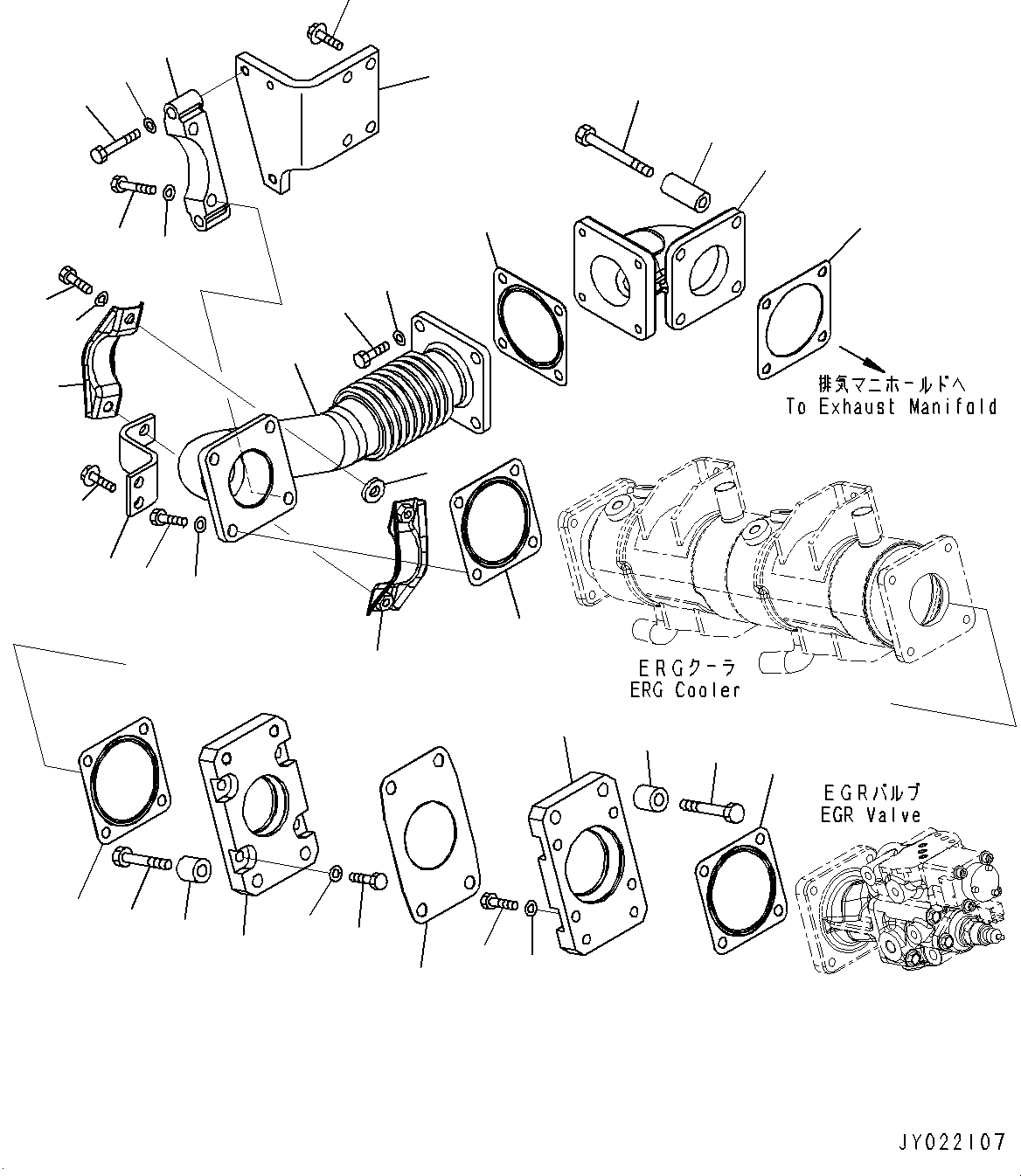 Схема запчастей Komatsu SAA6D170E-5E - ВЫПУСКН. GAS RE-CIRCULATION (EGR) КЛАПАН, (/) (№7-) ВЫПУСКН. GAS RE-CIRCULATION (EGR) КЛАПАН