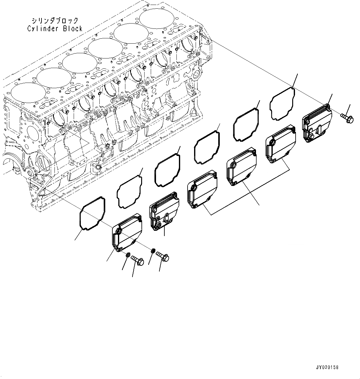 Схема запчастей Komatsu SAA6D170E-5E - КРЫШКА ТОЛКАТЕЛЕЙ КЛАПАНА (№97-) КРЫШКА ТОЛКАТЕЛЕЙ КЛАПАНА, ДЛЯ EXTREME ХОЛОДН. AREA СПЕЦ-ЯIFICATION (- DEG C)