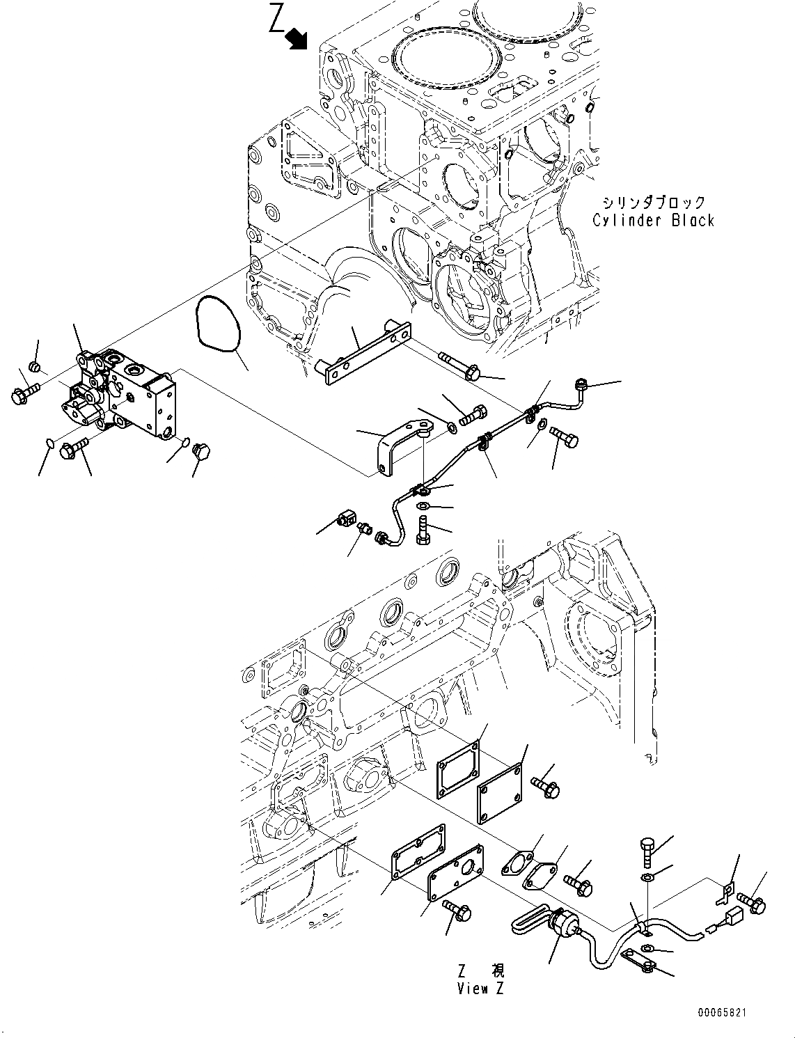 Схема запчастей Komatsu SAA6D170E-5E - ЭЛЕМЕНТЫ БЛОКА ЦИЛИНДРОВ, (/) (№7-) ЭЛЕМЕНТЫ БЛОКА ЦИЛИНДРОВ, ДВИГАТЕЛЬ PRE-СМАЗКА СИСТЕМА, ДЛЯ VHMS БЕЗ ORB И БЕЗ CGC, VHMS И ORB, ПОДДОН ДВИГ-ЛЯ AND