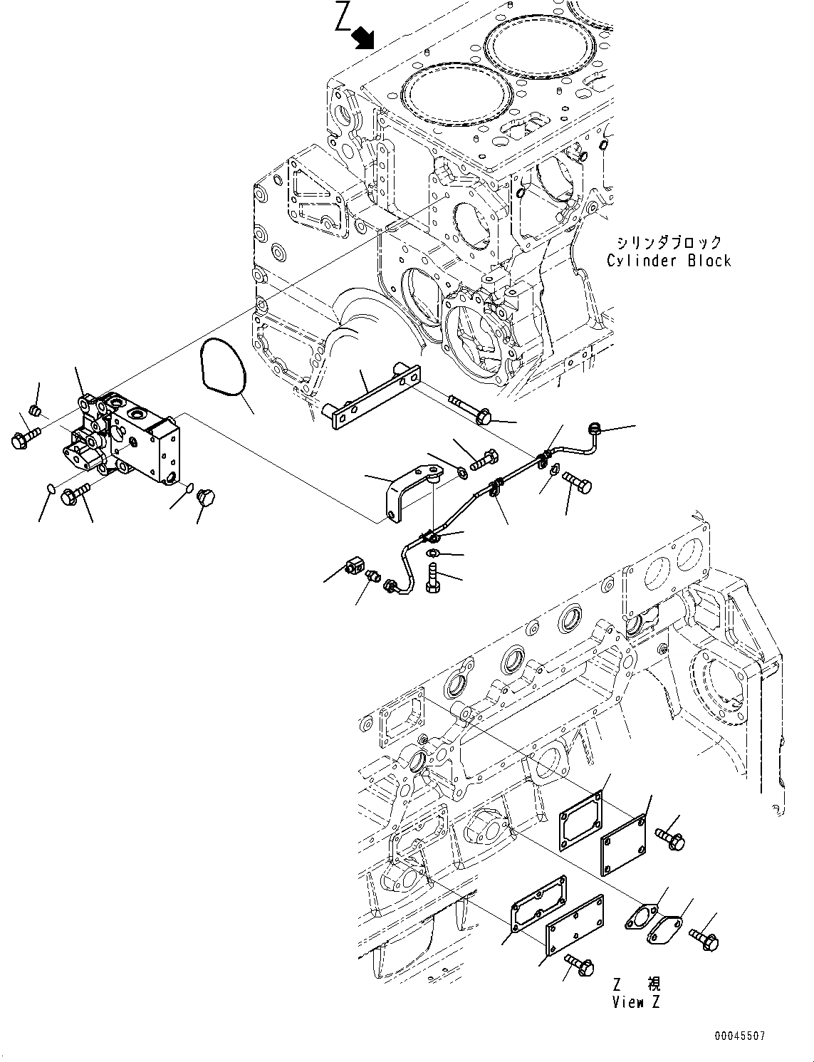 Схема запчастей Komatsu SAA6D170E-5E - ЭЛЕМЕНТЫ БЛОКА ЦИЛИНДРОВ, (/) (№7-) ЭЛЕМЕНТЫ БЛОКА ЦИЛИНДРОВ, ДЛЯ VHMS БЕЗ ORB И БЕЗ CGC, VHMS И ORB