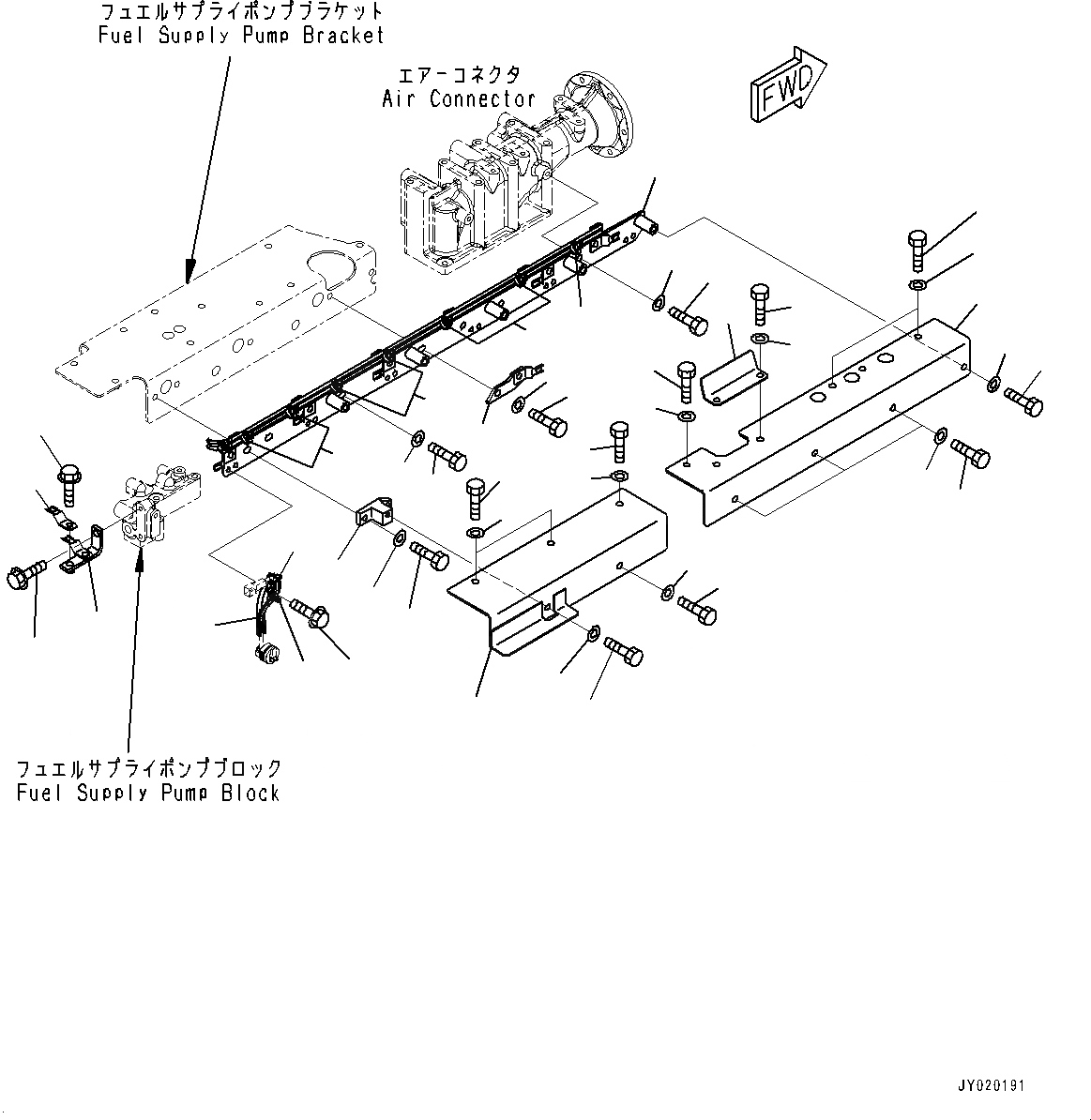 Схема запчастей Komatsu SAA6D170E-5E - КАБЕЛЬ СУППОРТ, (/) (№97-) КАБЕЛЬ СУППОРТ, ДЛЯ EXTREME ХОЛОДН. AREA СПЕЦ-ЯIFICATION (- DEG C)