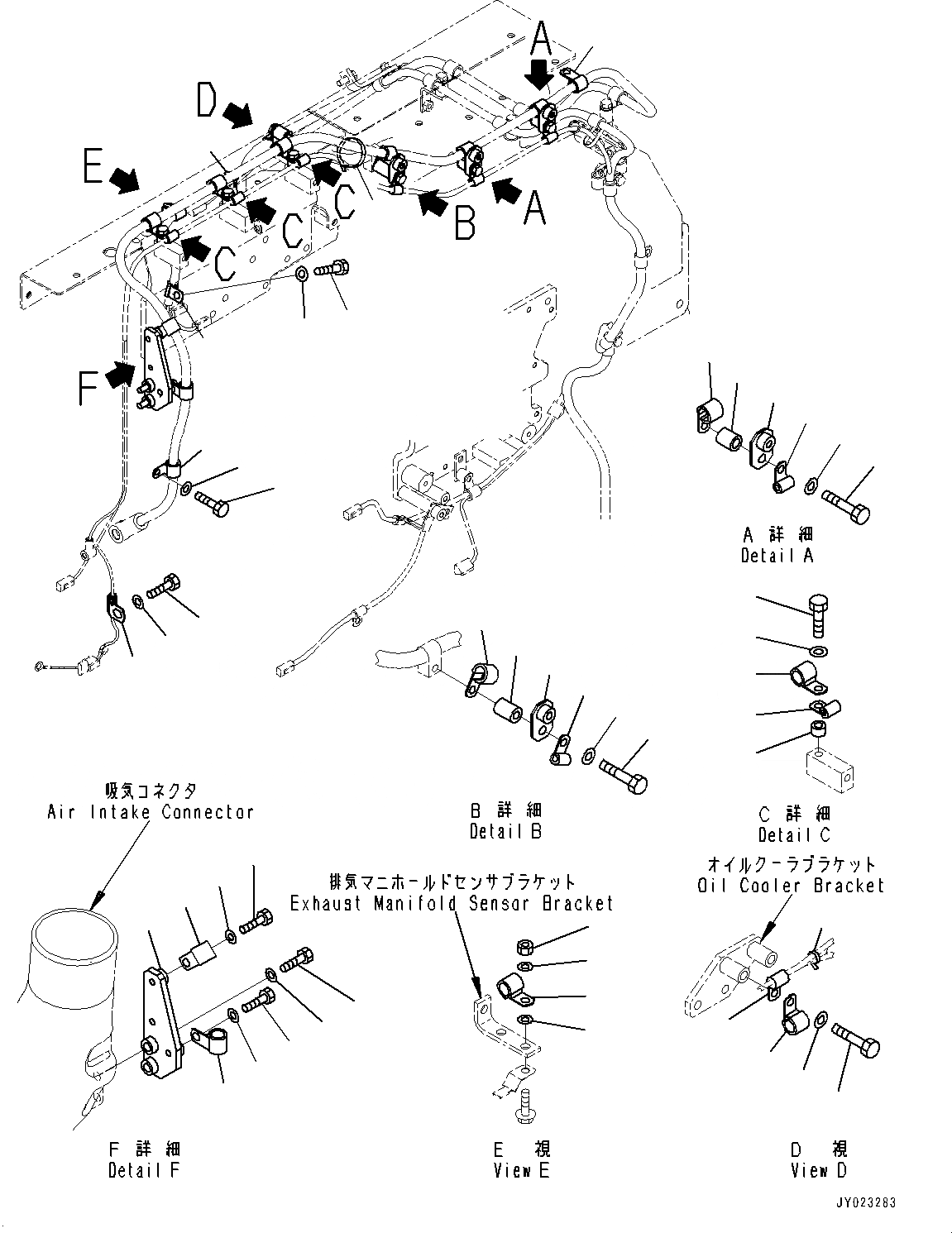 Схема запчастей Komatsu SAA6D170E-5E - КАБЕЛЬ СУППОРТ, (/) (№97-) КАБЕЛЬ СУППОРТ, ДЛЯ EXTREME ХОЛОДН. AREA СПЕЦ-ЯIFICATION (- DEG C), ДВИГАТЕЛЬ PRE-СМАЗКА СИСТЕМА