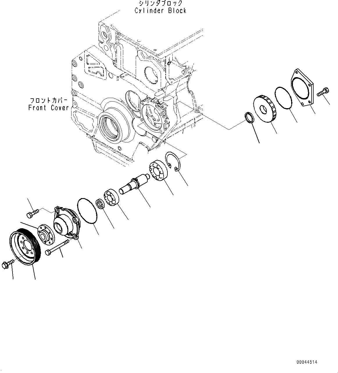 Схема запчастей Komatsu SAA6D170E-5E - ПРИВОД ГЕНЕРАТОРА (№7-) ПРИВОД ГЕНЕРАТОРА