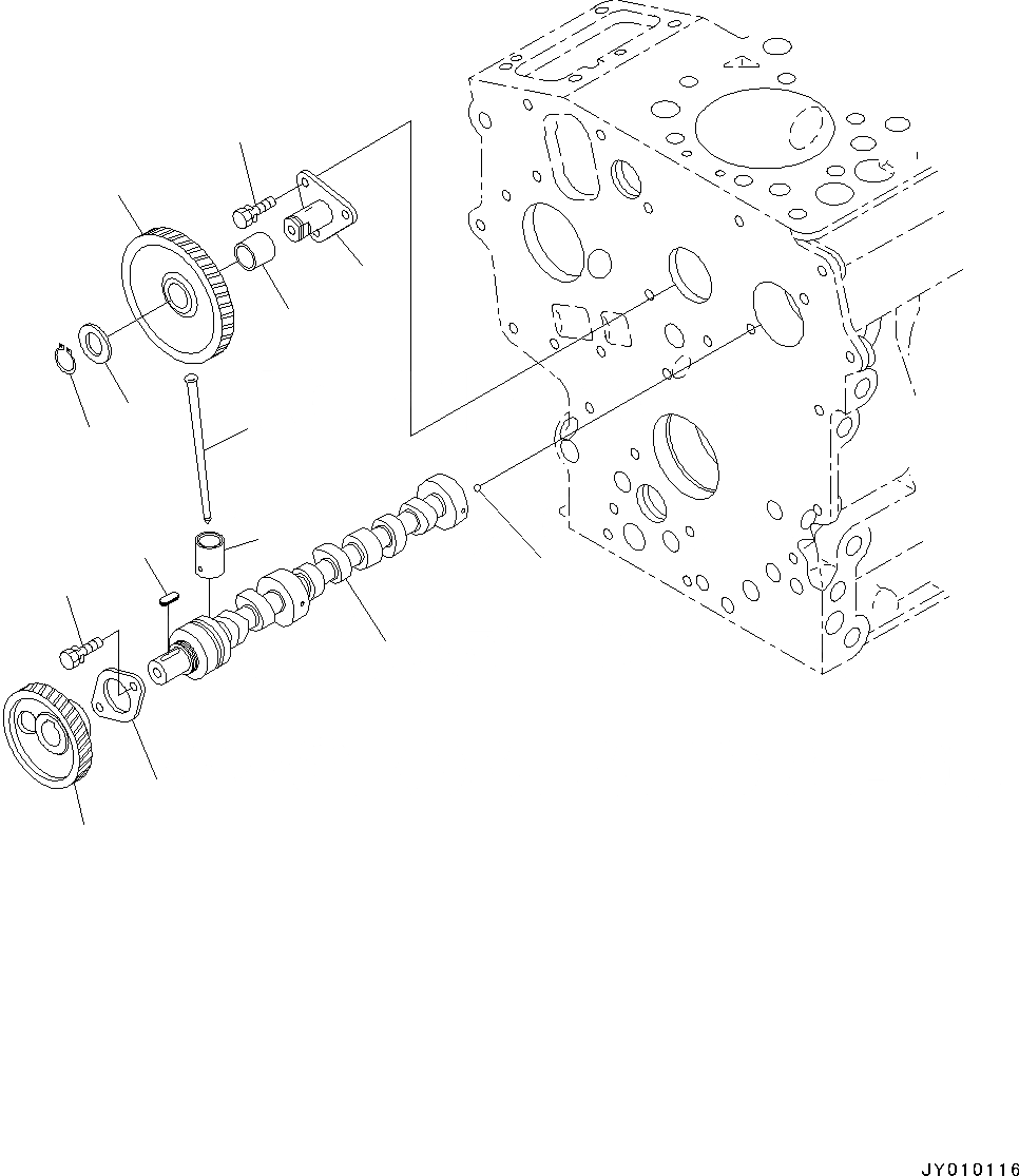Схема запчастей Komatsu 3D67E-2A - ДВИГАТЕЛЬ, ОДИНОЧН. ЭЛЕМЕНТ ТИП, РАСПРЕДВАЛ И IDLE ПРИВОДВАЛ (№8A7-) ДВИГАТЕЛЬ, ОДИНОЧН. ЭЛЕМЕНТ ТИП