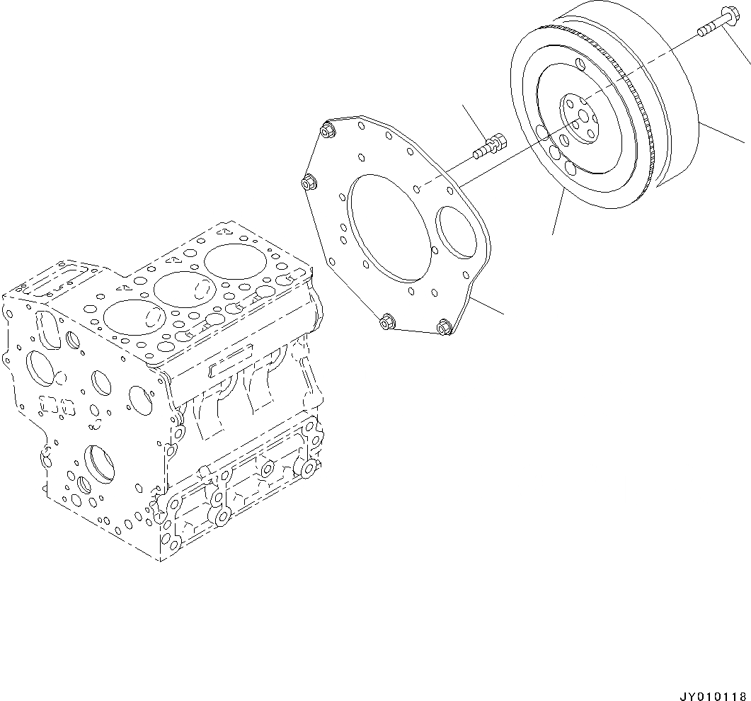 Схема запчастей Komatsu 3D67E-2A - ДВИГАТЕЛЬ, ОДИНОЧН. ЭЛЕМЕНТ ТИП, МАХОВИК (№8A7-) ДВИГАТЕЛЬ, ОДИНОЧН. ЭЛЕМЕНТ ТИП