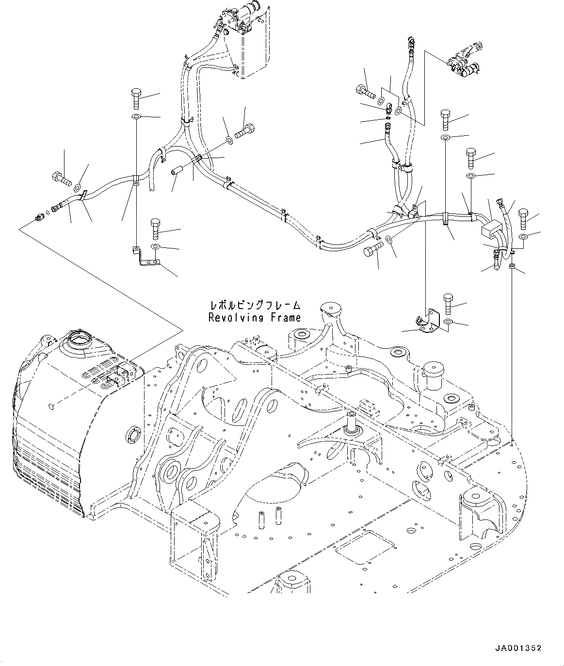 Схема запчастей Komatsu PC78UU-8 - ТОПЛИВН. ПОДАЮЩ. ТРУБЫ, ВОЗВРАТ. ТРУБЫ (№-) ТОПЛИВН. ПОДАЮЩ. ТРУБЫ