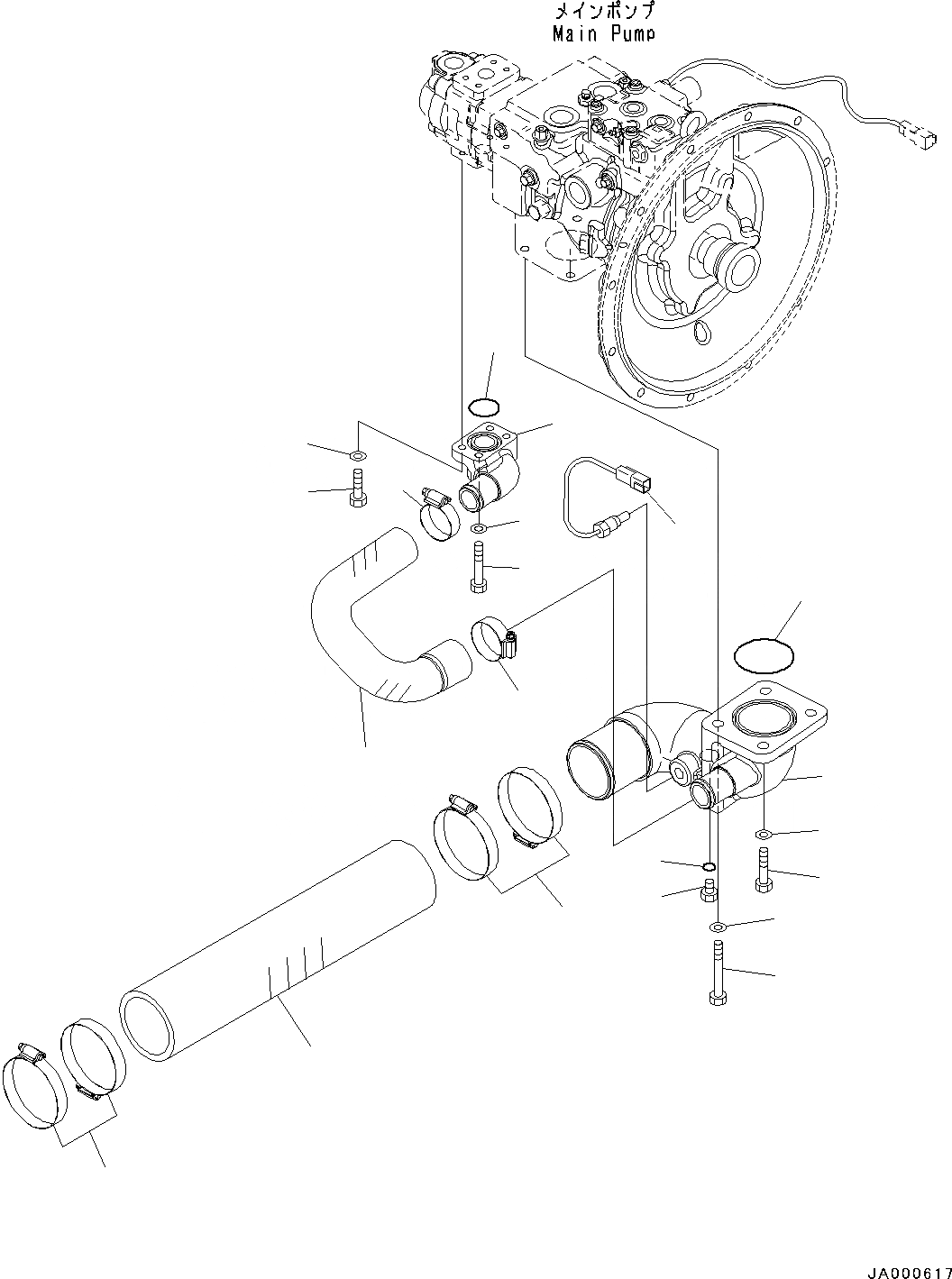 Схема запчастей Komatsu PC78UU-8 - ВСАСЫВ. ТРУБЫ (№-) ВСАСЫВ. ТРУБЫ
