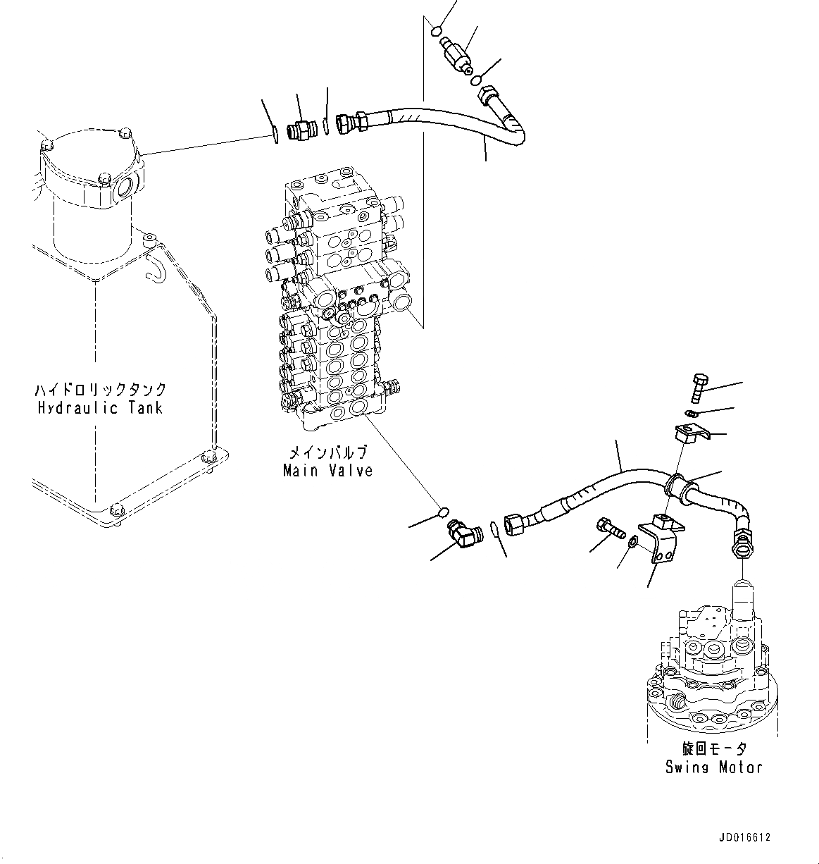 Схема запчастей Komatsu PC78UU-8 - ВОЗВРАТ. ТРУБЫ (№-) ВОЗВРАТ. ТРУБЫ, БЕЗ -ДОПОЛН. АКТУАТОР ТРУБЫ
