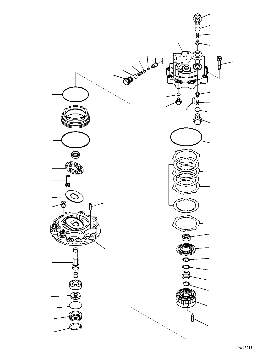 Схема запчастей Komatsu PC78UU-8 - МЕХАНИЗМ ПОВОРОТА И МОТОР, МОТОР ПОВОРОТА (/) (№-) МЕХАНИЗМ ПОВОРОТА И МОТОР