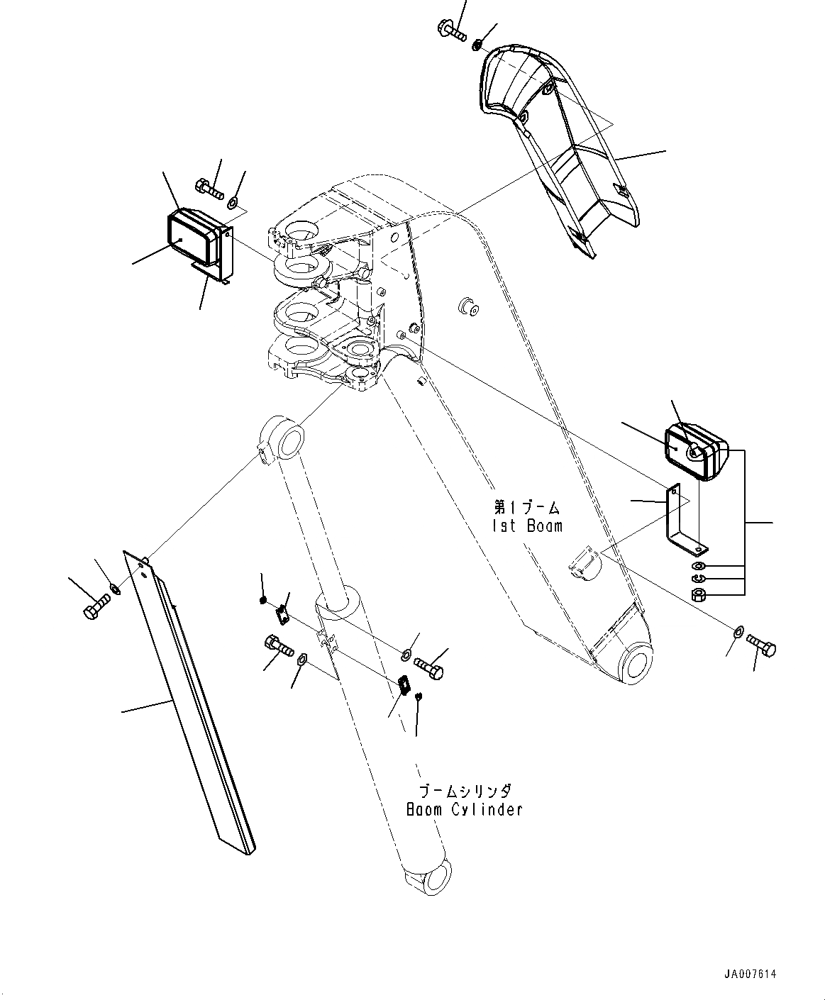 Схема запчастей Komatsu PC78UU-8 - OFFSET СТРЕЛА, ЛАМПА РАБОЧ. ОСВЕЩЕНИЯ И ЦИЛИНДР КРЫШКА(№-) OFFSET СТРЕЛА, ДЛЯ OFFSET СТРЕЛА, -НАВЕСН. ОБОРУД