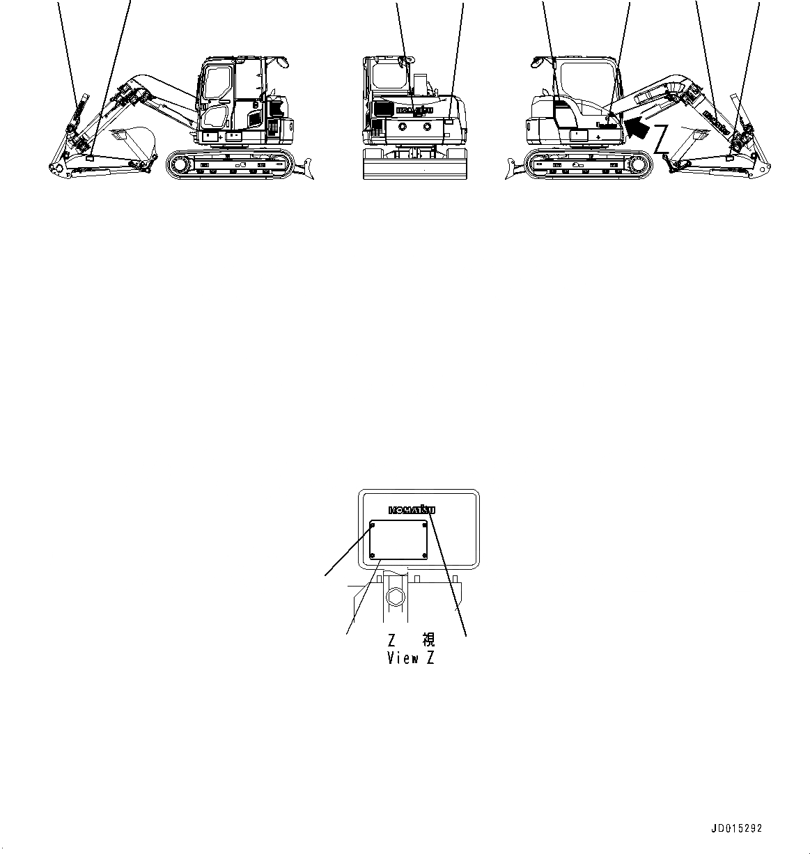 Схема запчастей Komatsu PC78UU-8 - МАРКИРОВКА, (/) (№-) МАРКИРОВКА, АНГЛ.