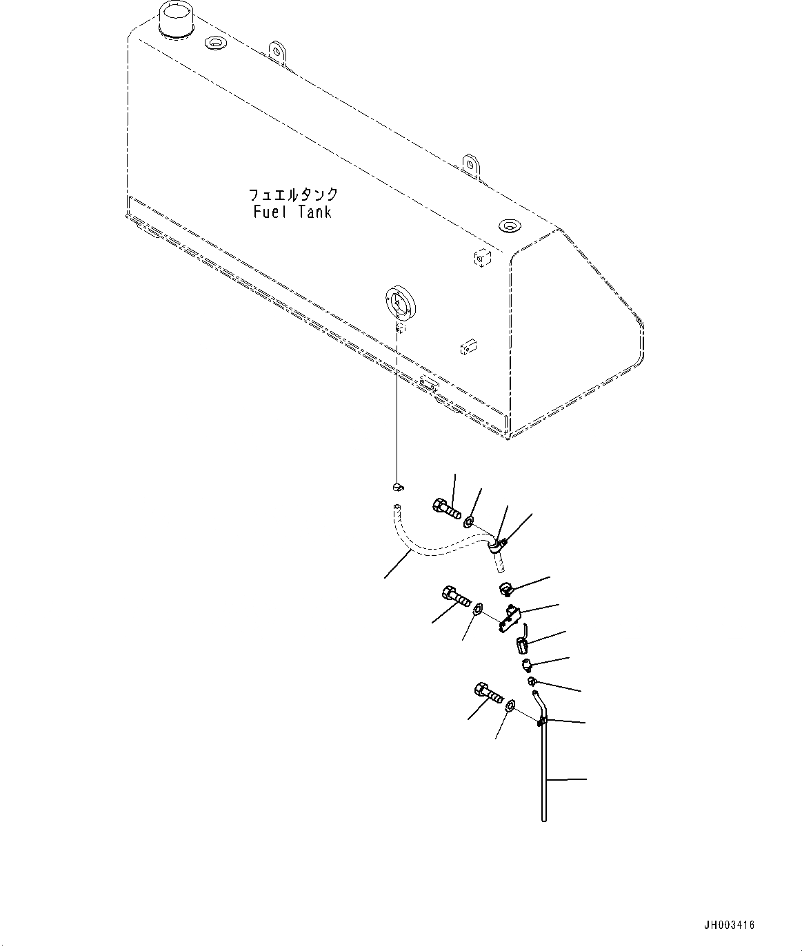 Схема запчастей Komatsu D275A-5R - ТОПЛИВОПРОВОД., ДРЕНАЖН. ТРУБЫ (№-) ТОПЛИВОПРОВОД.