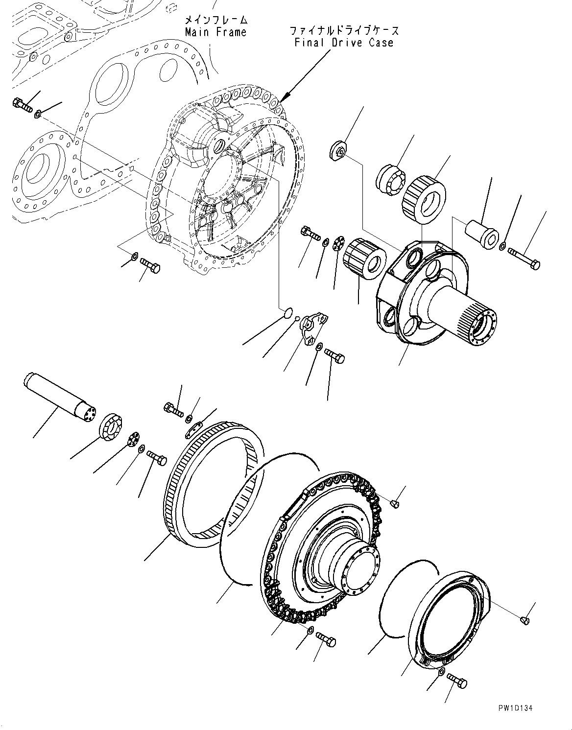 Схема запчастей Komatsu D275A-5R - КОНЕЧНАЯ ПЕРЕДАЧА, ПРИВОД И КРЫШКАЛЕВ. (№-) КОНЕЧНАЯ ПЕРЕДАЧА