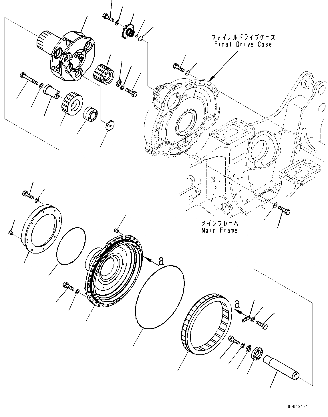 Схема запчастей Komatsu D275A-5R - КОНЕЧНАЯ ПЕРЕДАЧА, ПРИВОД И КРЫШКАПРАВ. (№-) КОНЕЧНАЯ ПЕРЕДАЧА