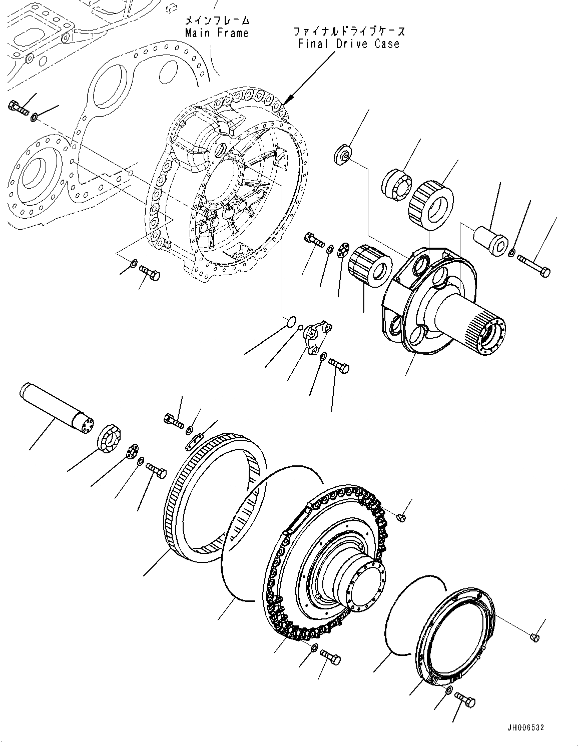 Схема запчастей Komatsu D275A-5R - КОНЕЧНАЯ ПЕРЕДАЧА, ПРИВОД И КРЫШКАЛЕВ. (№-) КОНЕЧНАЯ ПЕРЕДАЧА, ДЛЯ ИНДОНЕЗ.