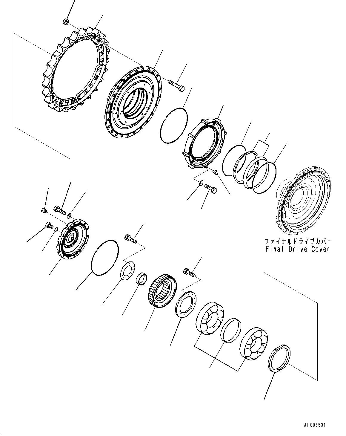 Схема запчастей Komatsu D275A-5R - КОНЕЧНАЯ ПЕРЕДАЧА, ЗВЕЗДОЧКА ВТУЛКА, ПРАВ. (№-) КОНЕЧНАЯ ПЕРЕДАЧА, ДЛЯ ИНДОНЕЗ.