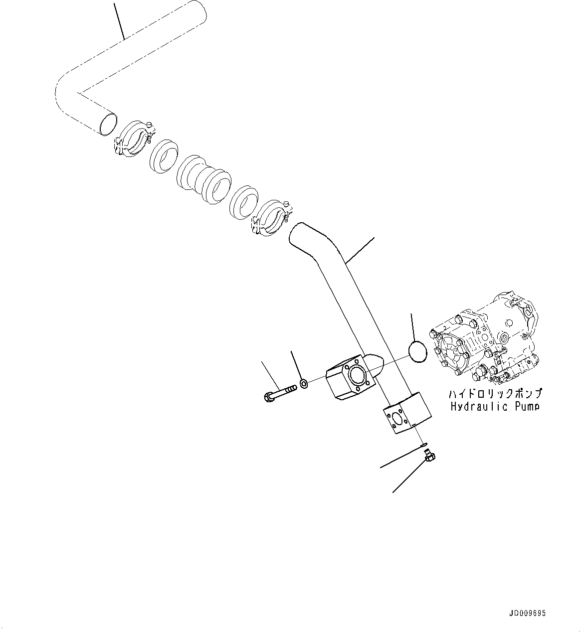 Схема запчастей Komatsu D275A-5R - ГИДР. НАСОС. ТРУБЫ, ВСАСЫВ. ТРУБЫ (№-) ГИДР. НАСОС. ТРУБЫ