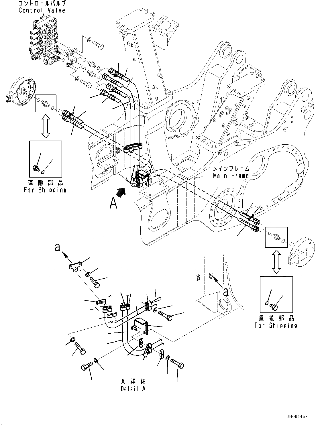 Схема запчастей Komatsu D275A-5R - DOZER ПЕРЕКОС. ОТВАЛА ТРУБЫ (№9-) DOZER ПЕРЕКОС. ОТВАЛА ТРУБЫ, ДЛЯ ОТВАЛА С ДВОЙН. ПЕРЕКОСОМ