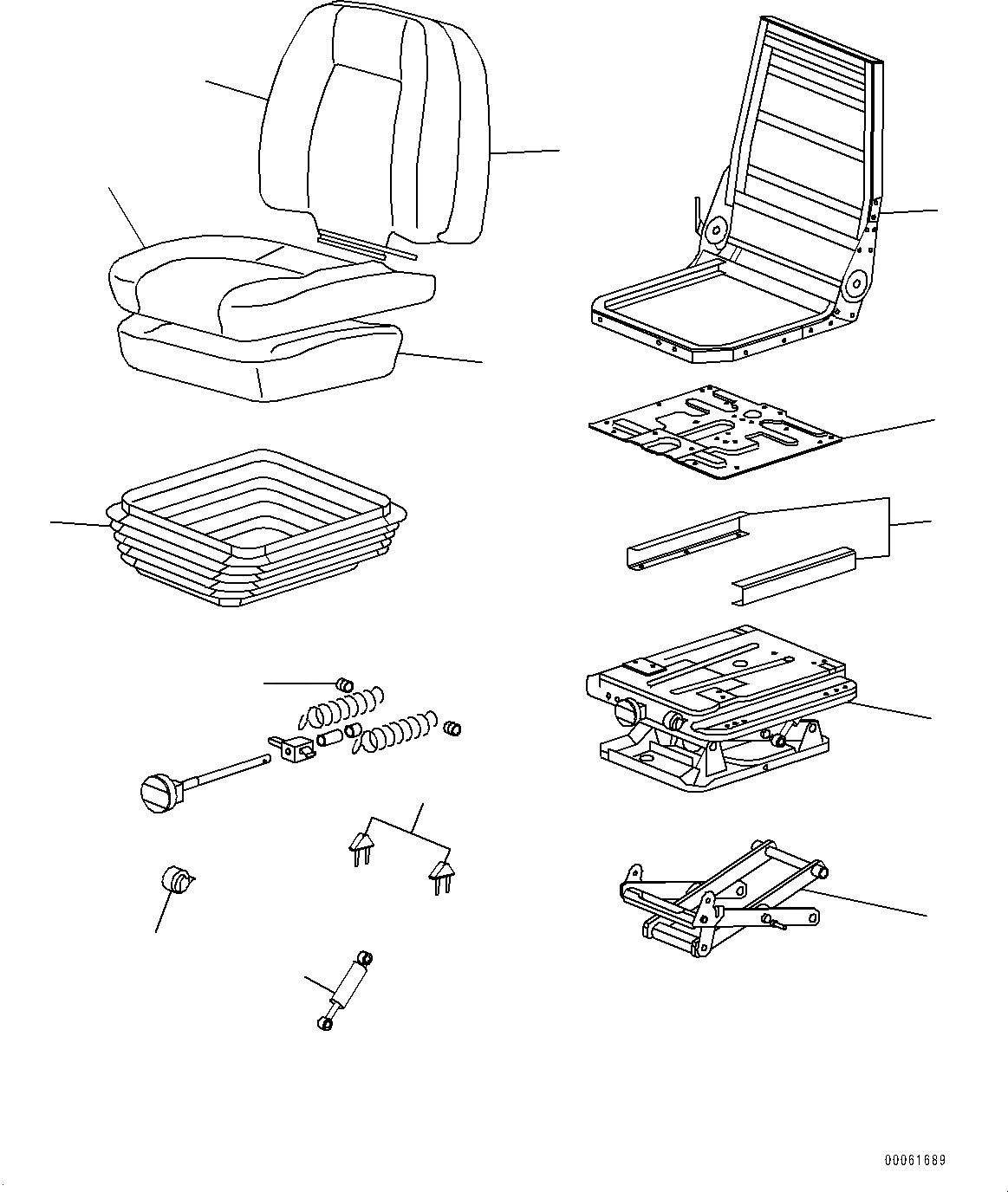 Схема запчастей Komatsu D275A-5R - СИДЕНЬЕ ОПЕРАТОРА, ВНУТР. ЧАСТИ (№-) СИДЕНЬЕ ОПЕРАТОРА, С ВОЗД. ПОДВЕСКОЙ, TURN ТИП, С ОТКИДН. СПИНКОЙ