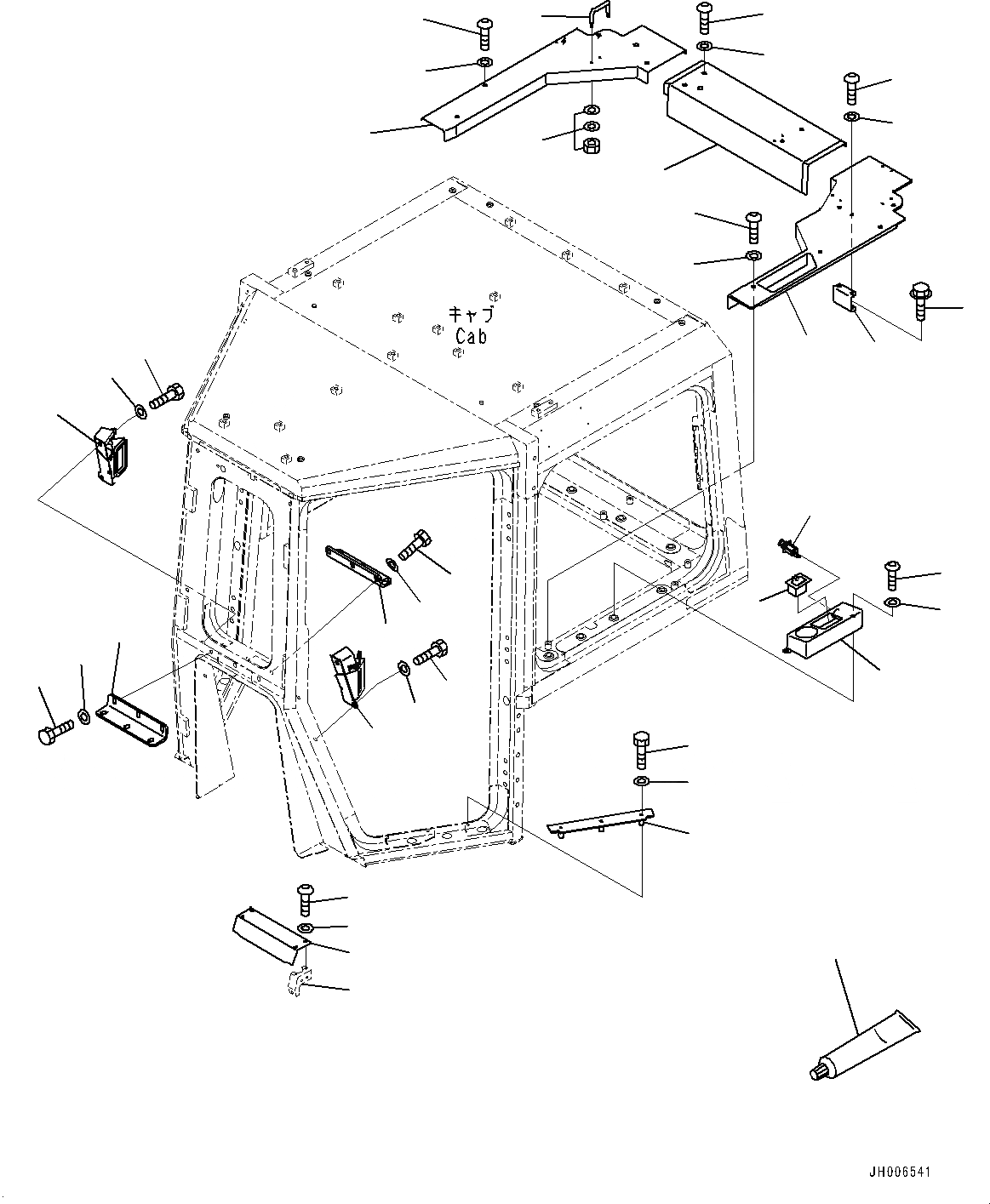 Схема запчастей Komatsu D275A-5R - КАБИНА, ЧАСТИ ОБШИВКИ (/) (№-) КАБИНА, С AM-FM STEREO РАДИО, CASSETTE, ЕСКАНАТ, ASIA