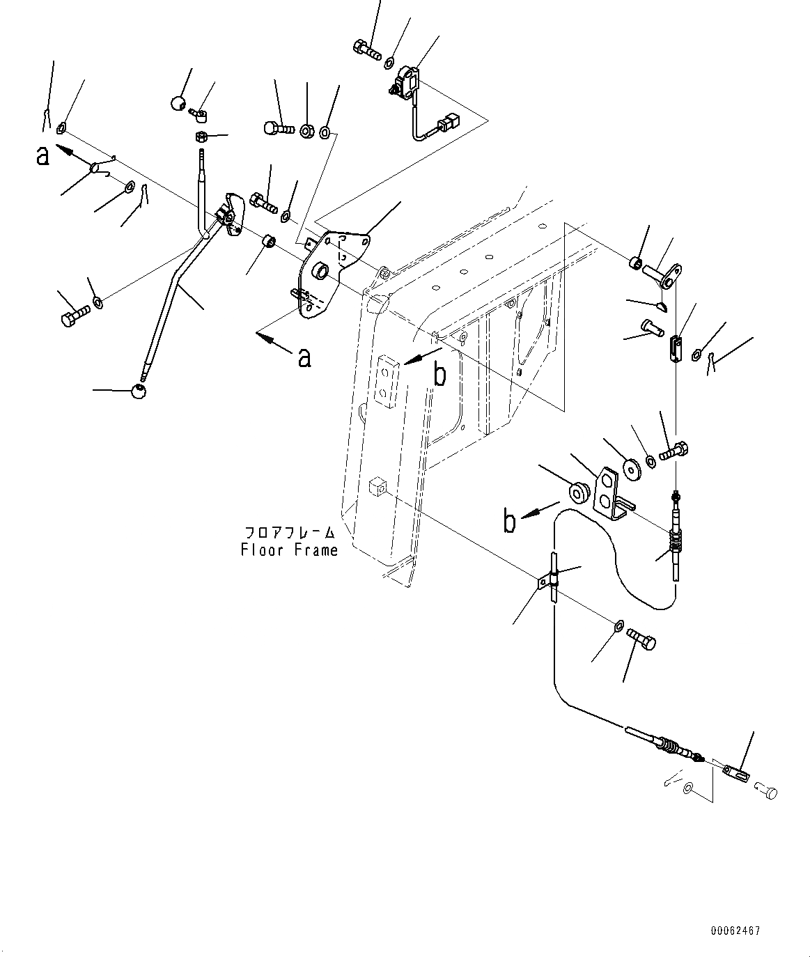 Схема запчастей Komatsu D275A-5R - ОСНОВН. КОНСТРУКЦИЯ, РЫЧАГ СТОЯНОЧНОГО ТОРМОЗА (№-) ОСНОВН. КОНСТРУКЦИЯ, С РЕГУЛИР. ГИГАНТСК. РЫХЛИТ, БЕЗ КАБИНЫ, ДЛЯ ОТВАЛ С ДВОЙН. ПЕРЕКОСОМ