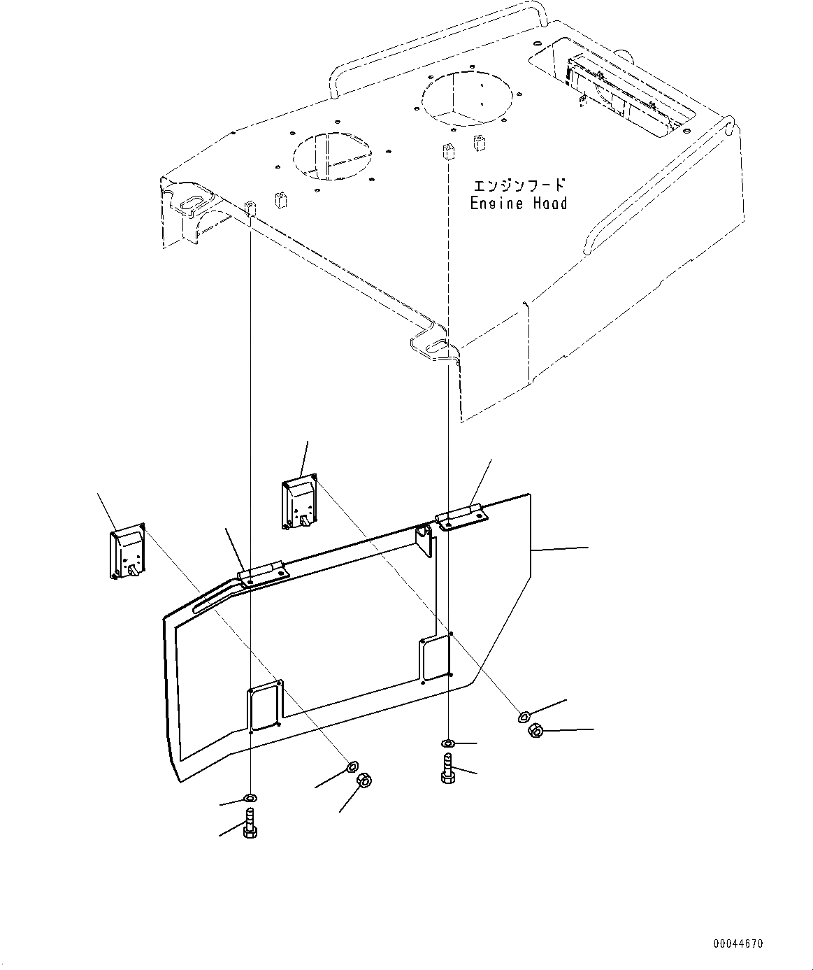 Схема запчастей Komatsu D275A-5R - КАПОТ И БОКОВ. КРЫШКА ГРУППА, БОКОВ. КРЫШКА TOP, ПРАВ. (№-) КАПОТ И БОКОВ. КРЫШКА ГРУППА, ENЗАКРЫТ.D ТИП