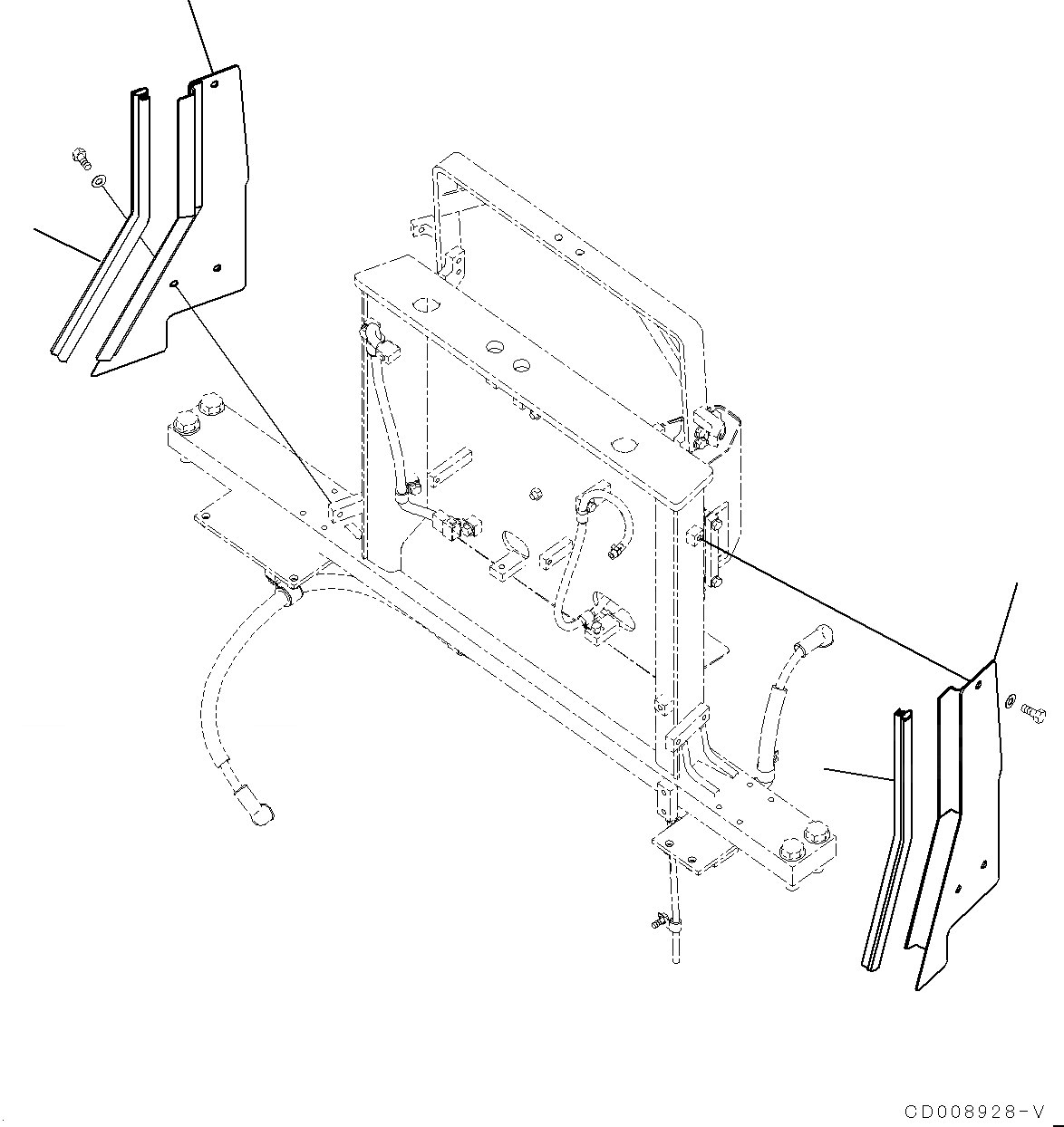 Схема запчастей Komatsu D275A-5R - КАПОТ И БОКОВ. КРЫШКА ГРУППА, БОКОВ. КРЫШКА TOP, ЗАДН. (№-) КАПОТ И БОКОВ. КРЫШКА ГРУППА, ENЗАКРЫТ.D ТИП